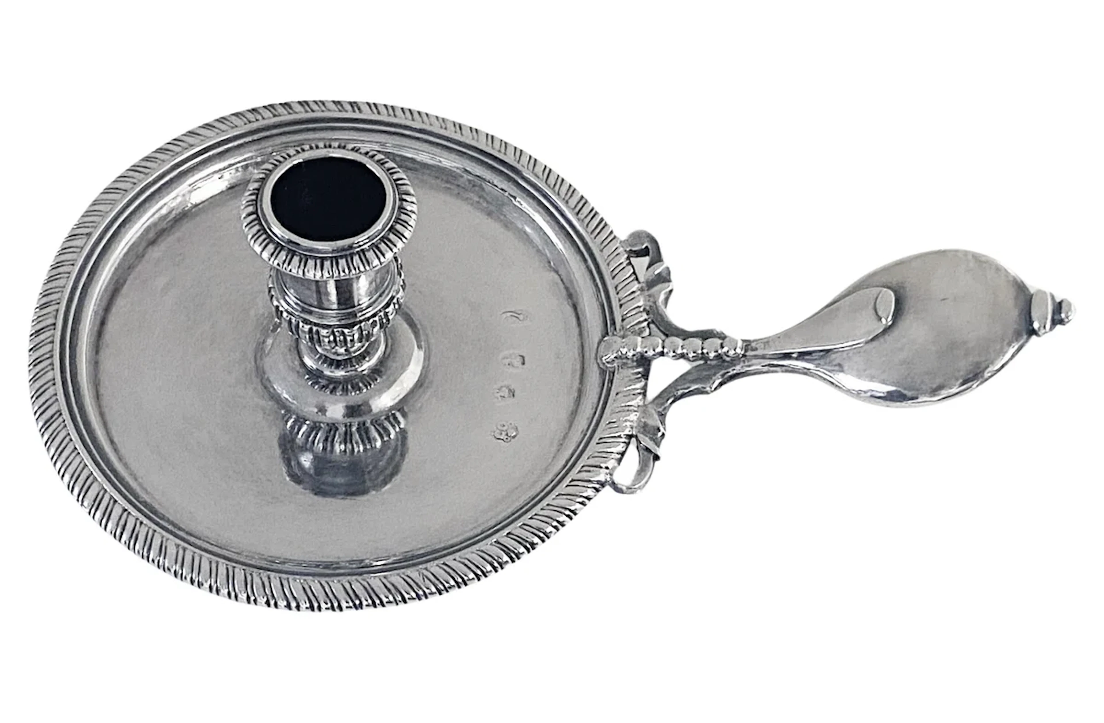 Robert Cooper London 1708 Silver chamberstick Queen Anne Britannia standard