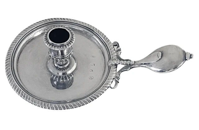 Robert Cooper London 1708 Silver chamberstick Queen Anne Britannia standard