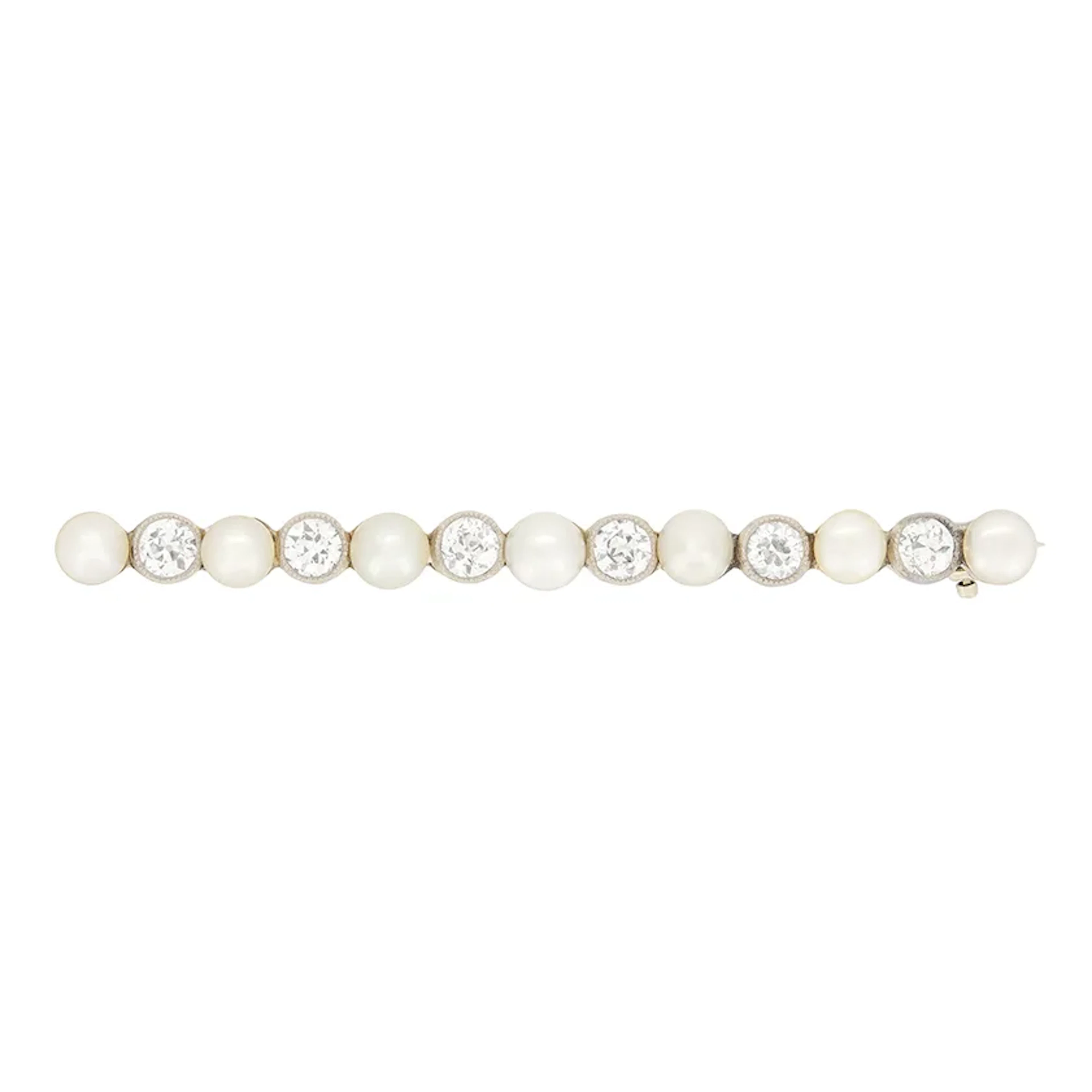 Antique Pearl and Diamond Brooch, c.1930s