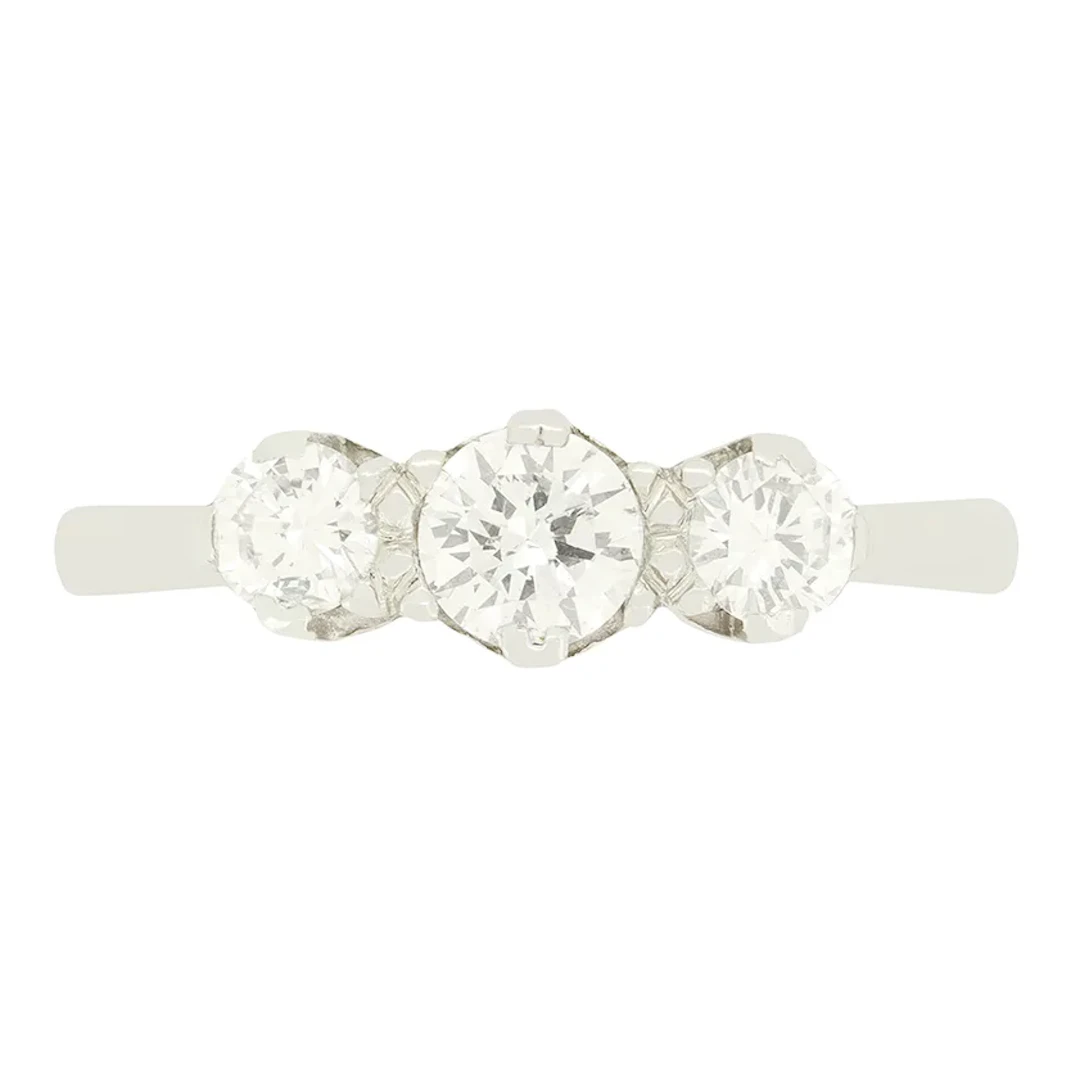 Art Deco 0.75ct Diamond Three Stone Ring, c.1920s