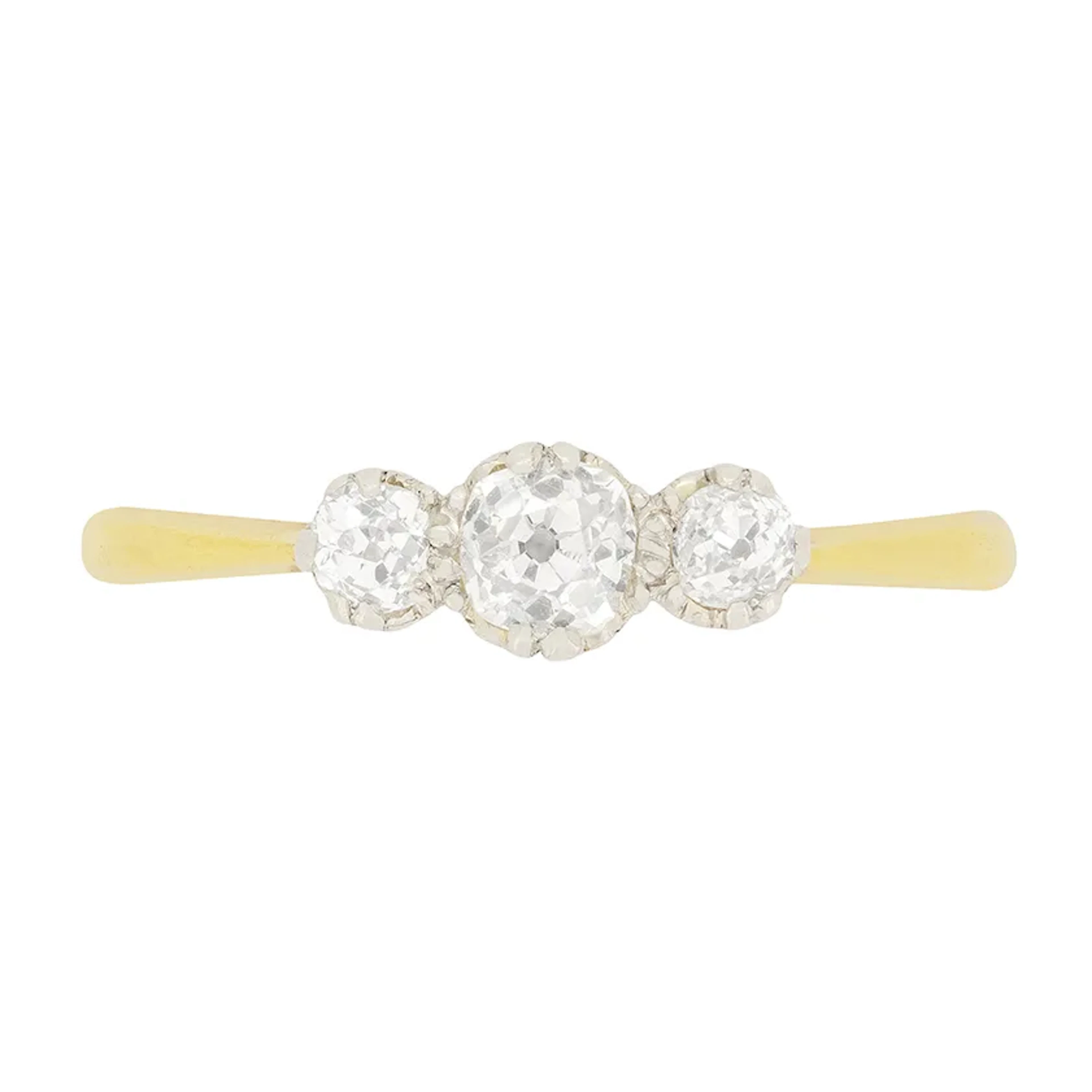 Victorian 0.45ct Three Stone Diamond Ring, c.1900s