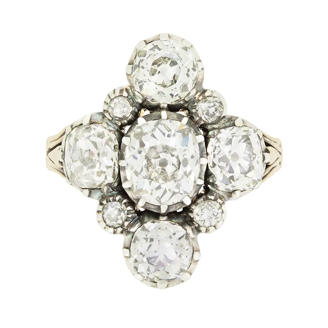 Victorian 4.80ct Diamond Cluster Ring, c.1880s