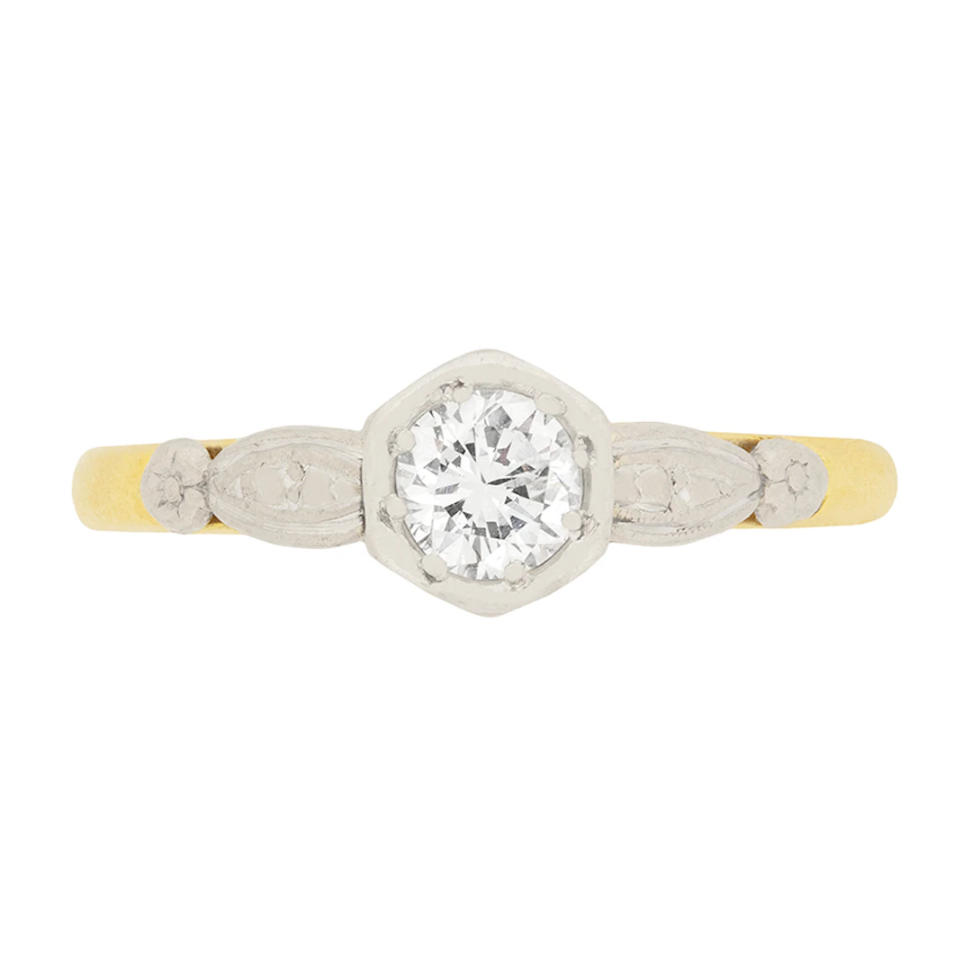 Vintage 0.35ct Diamond Solitaire Engagement Ring, c.1950s
