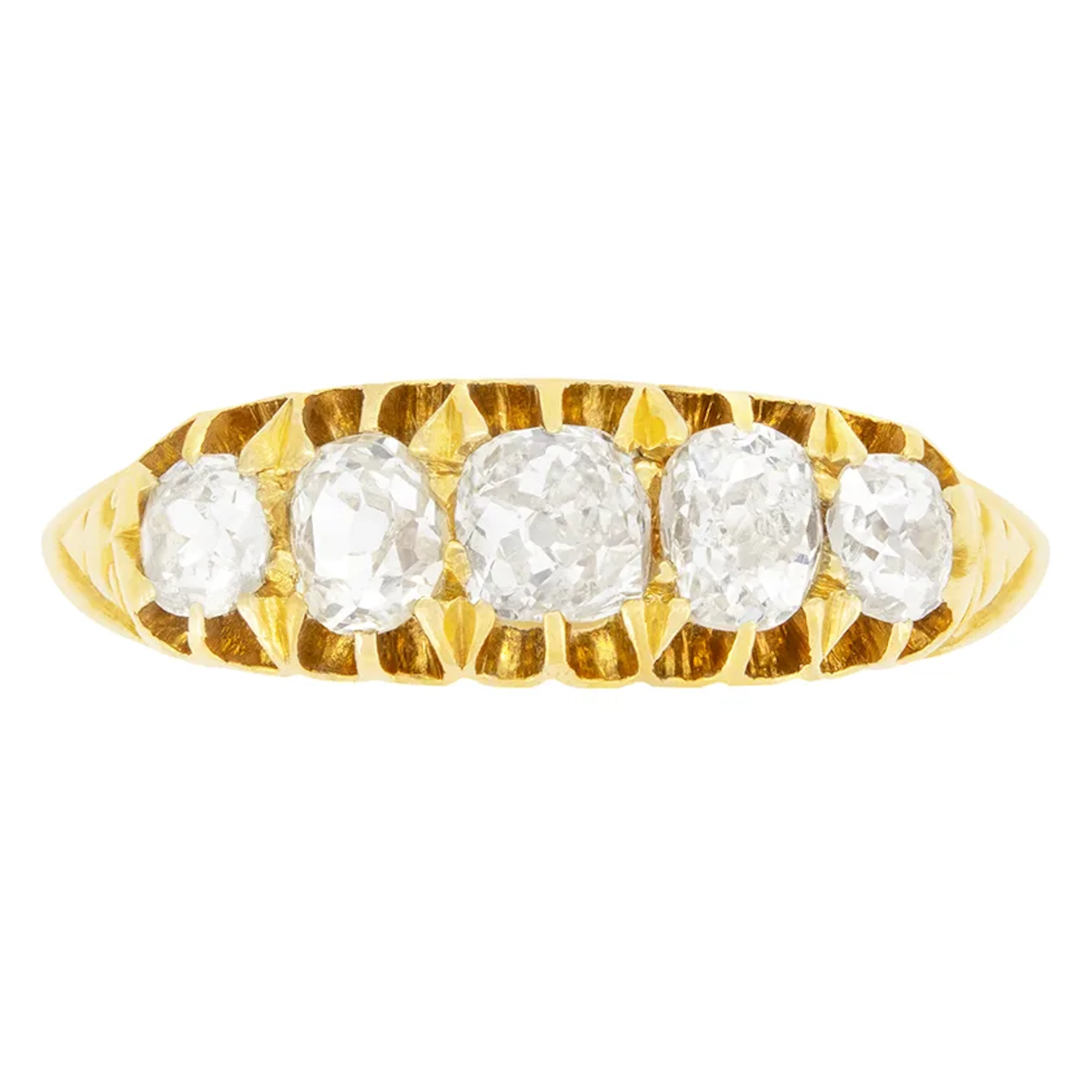 Victorian 0.95ct Diamond Five Stone Ring, hallmarked 1901