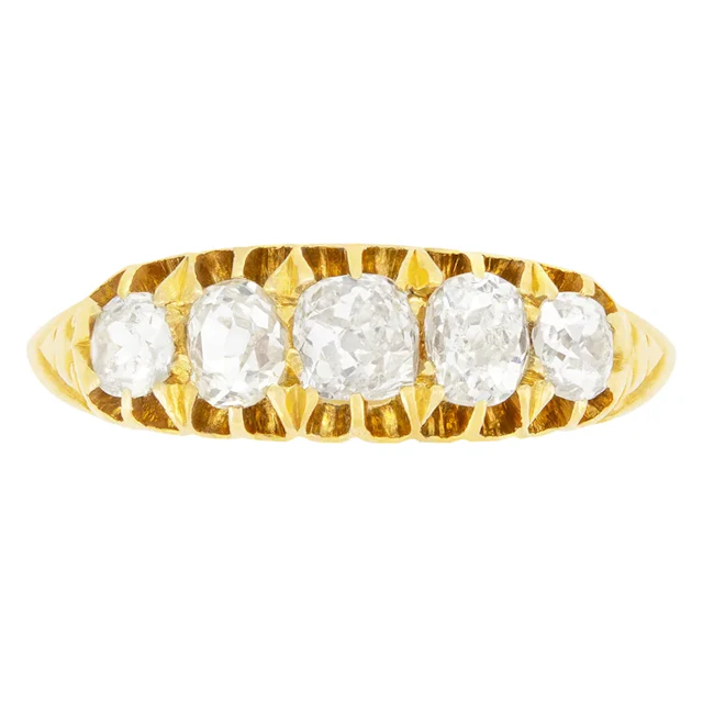 Victorian 0.95ct Diamond Five Stone Ring, hallmarked 1901