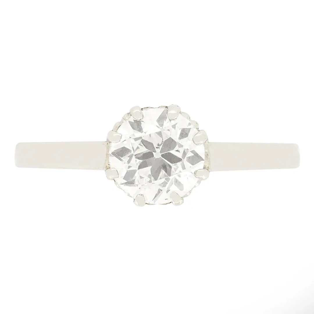 Art Deco 0.90ct Diamond Solitaire Ring, c.1920s