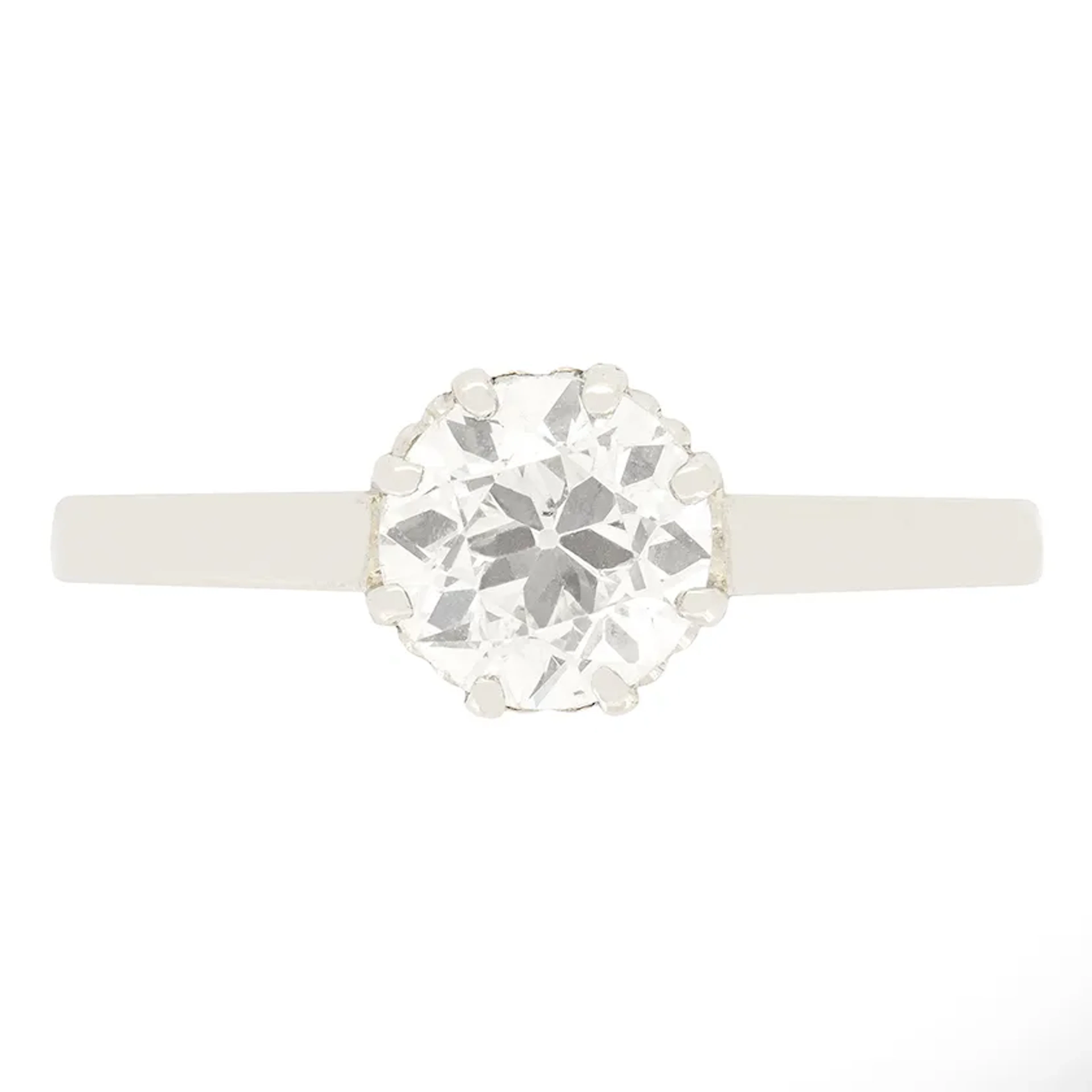 Art Deco 0.90ct Diamond Solitaire Ring, c.1920s