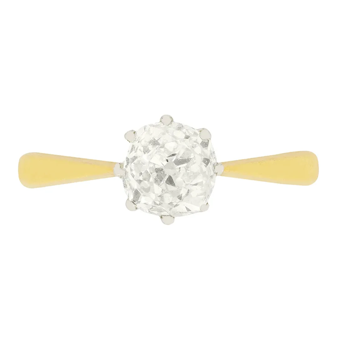Victorian 0.90ct Diamond Solitaire Ring, c.1900s