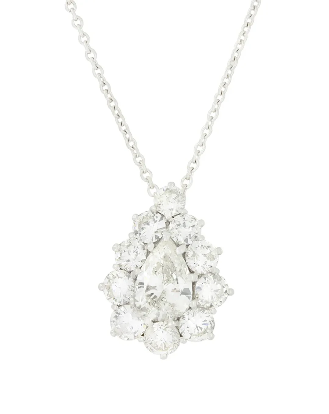 Vintage 1.60ct Diamond Cluster Pendant, c.1980s