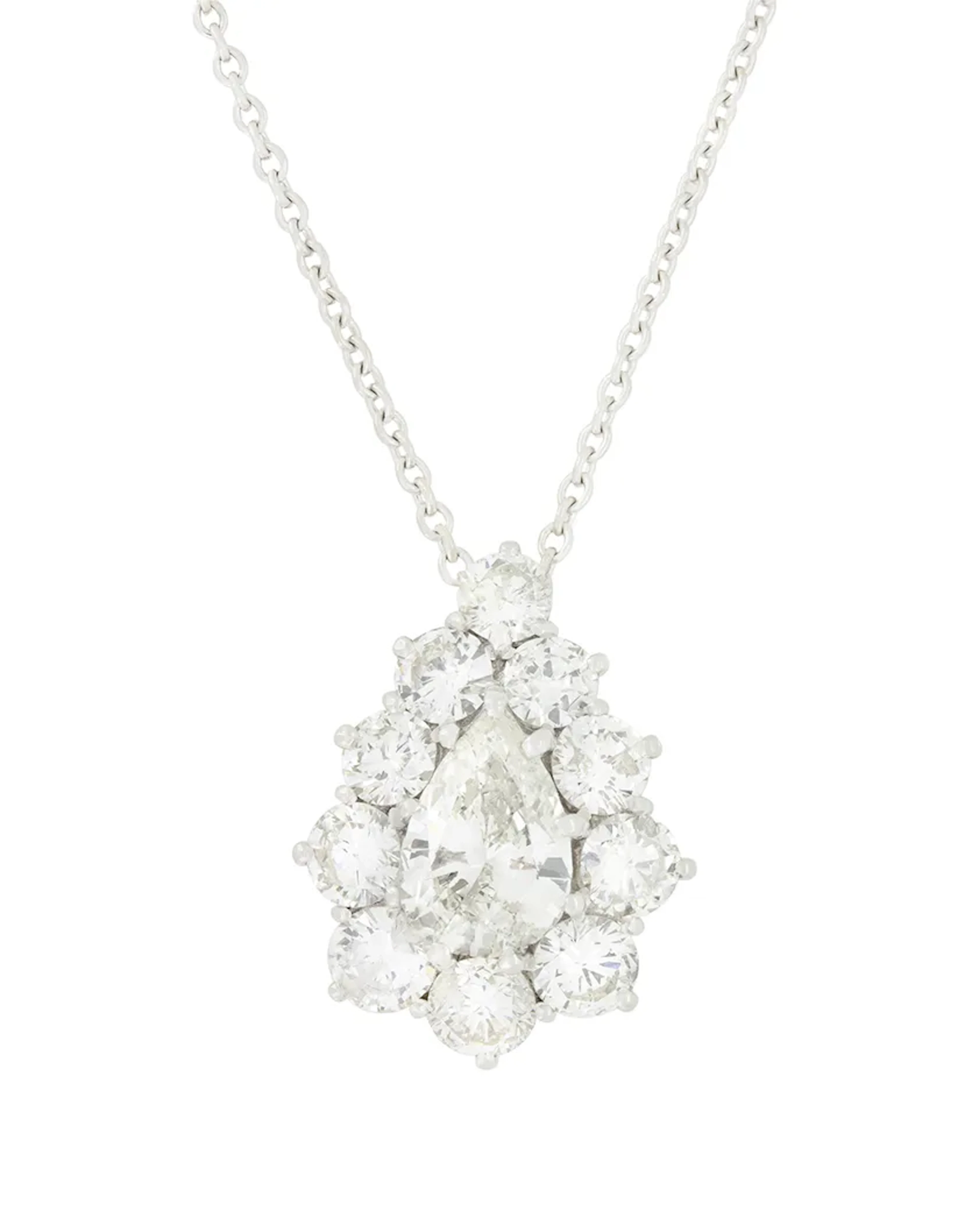 Vintage 1.60ct Diamond Cluster Pendant, c.1980s