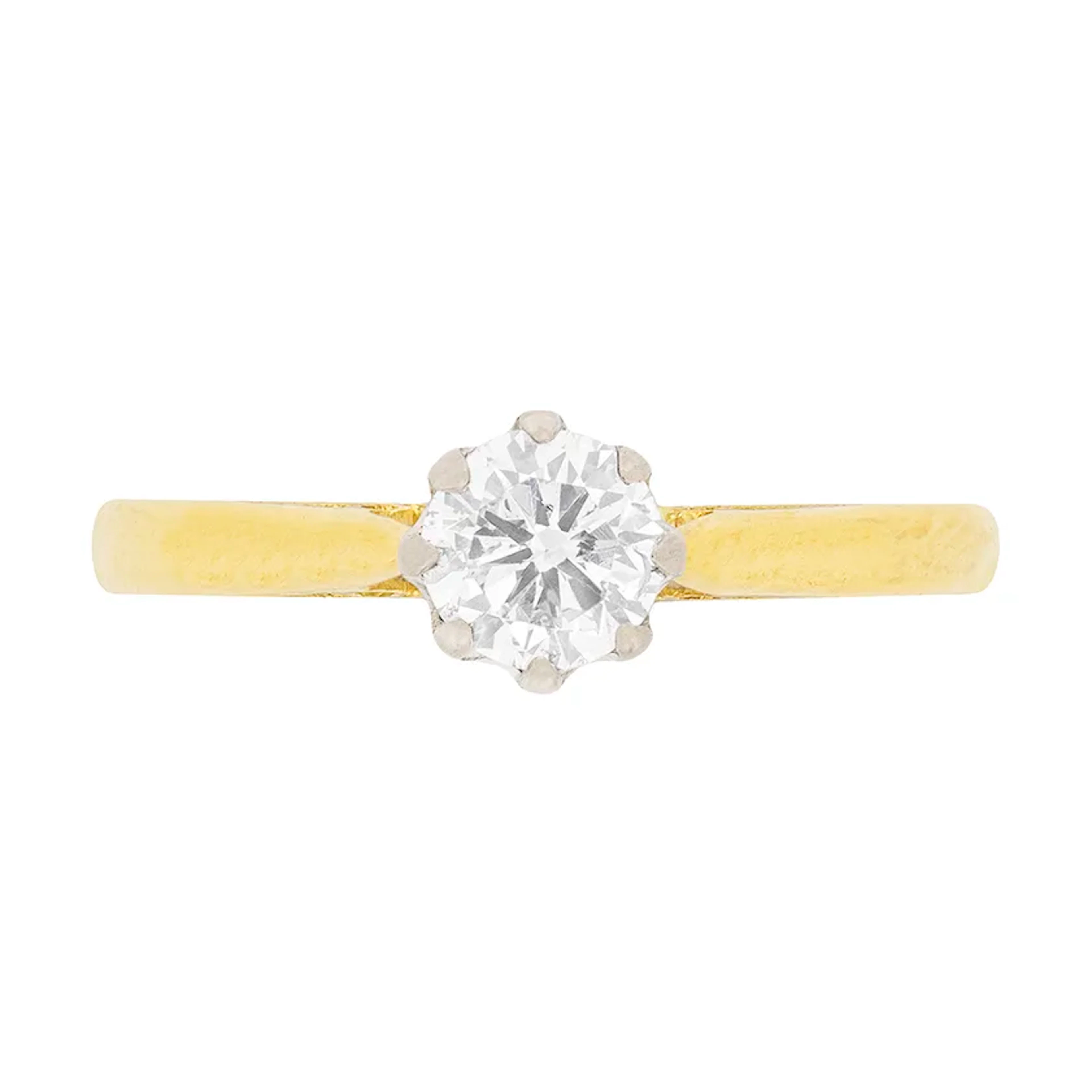 Vintage 0.40ct Round Brilliant Cut Diamond Solitaire Engagement Ring, c.1982