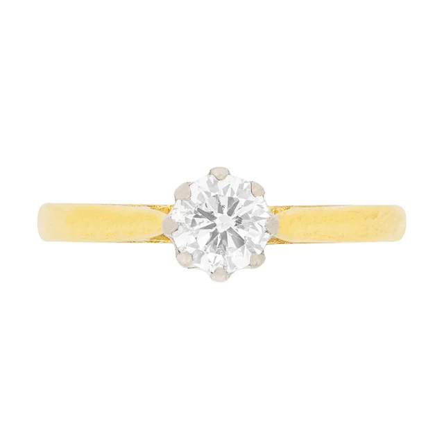 Vintage 0.40ct Round Brilliant Cut Diamond Solitaire Engagement Ring, c.1982