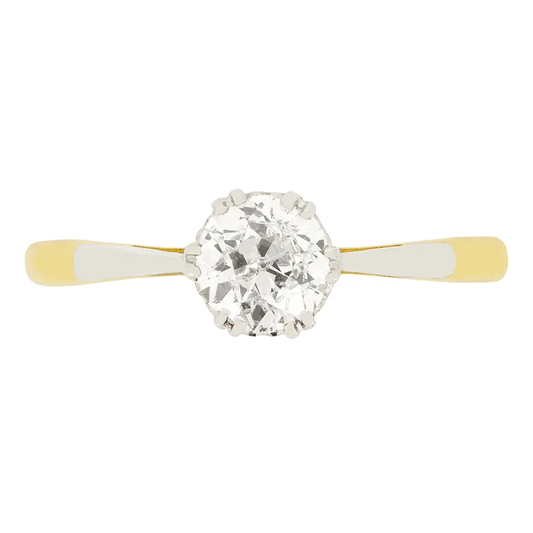 Edwardian 0.75ct Diamond Solitaire Ring, c.1910s