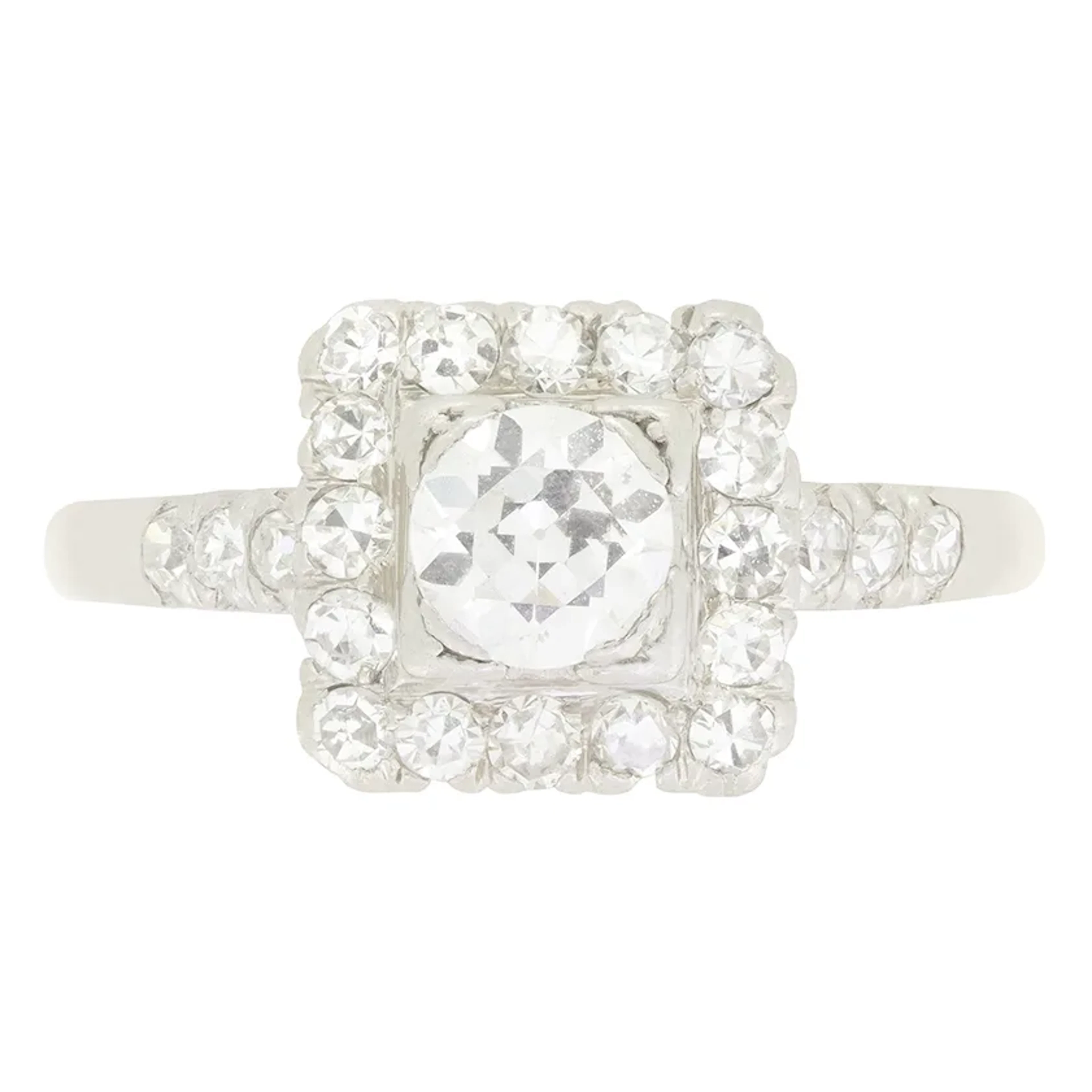 Art Deco 0.50ct Diamond Cluster Ring, c.1920s