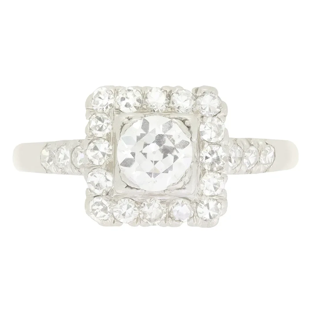 Art Deco 0.50ct Diamond Cluster Ring, c.1920s