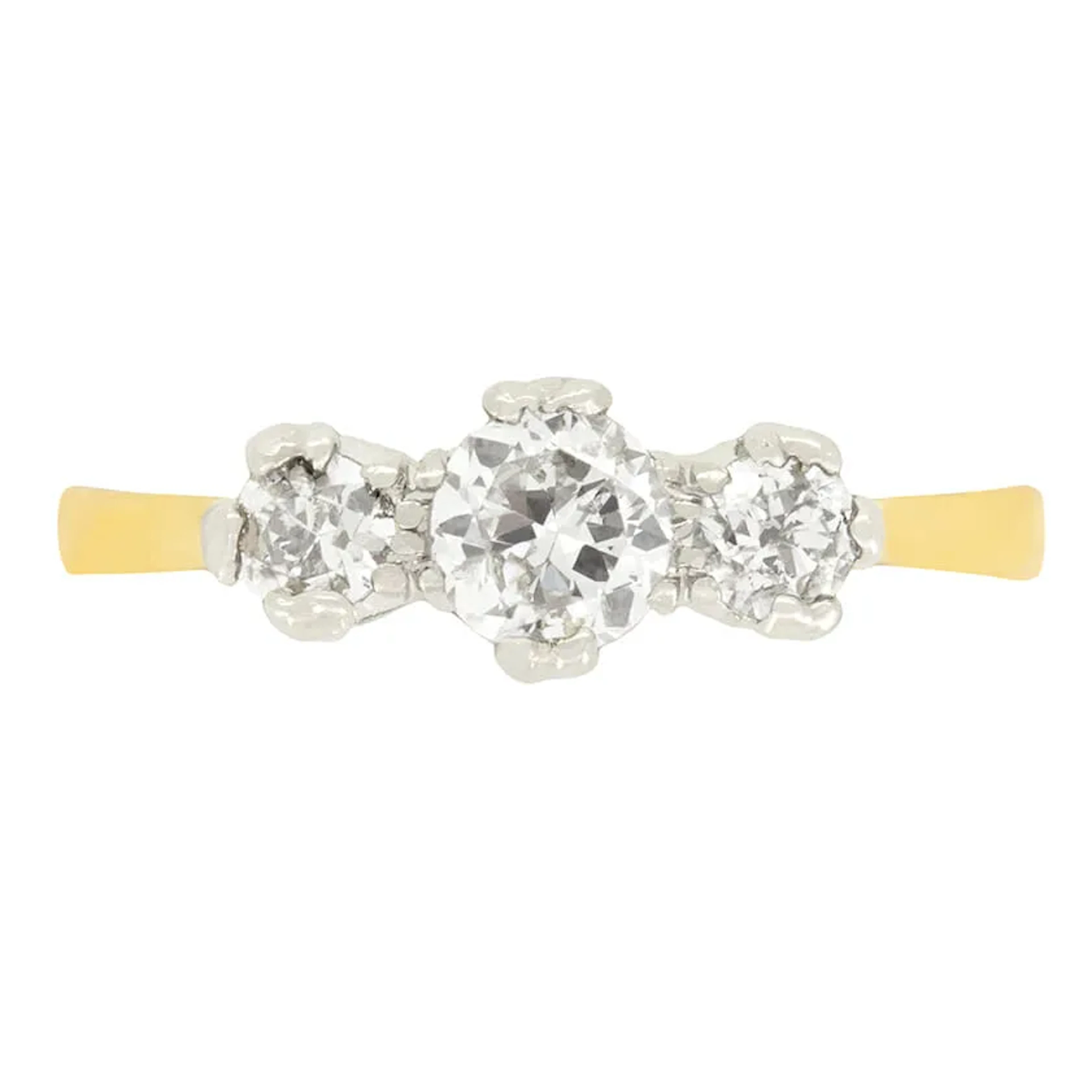 Edwardian 0.90ct Diamond Trilogy Ring, c.1910s