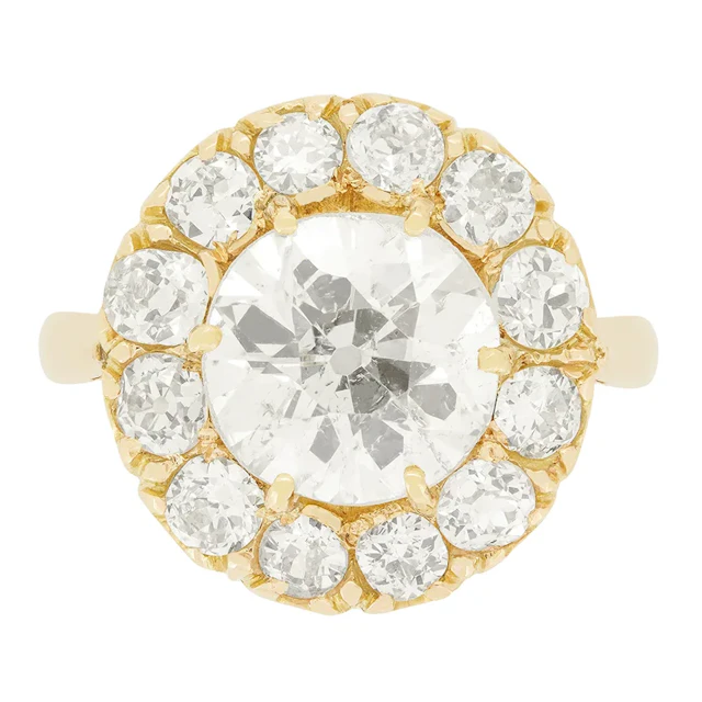Victorian 2.50ct Diamond Cluster Ring, c.1880s