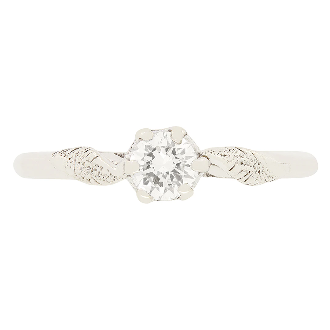 Late Deco 0.35 carat Solitaire Ring, c.1940s