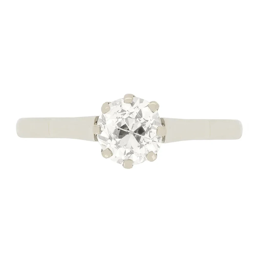 Art Deco 0.72ct Diamond Solitaire Ring, c.1920s