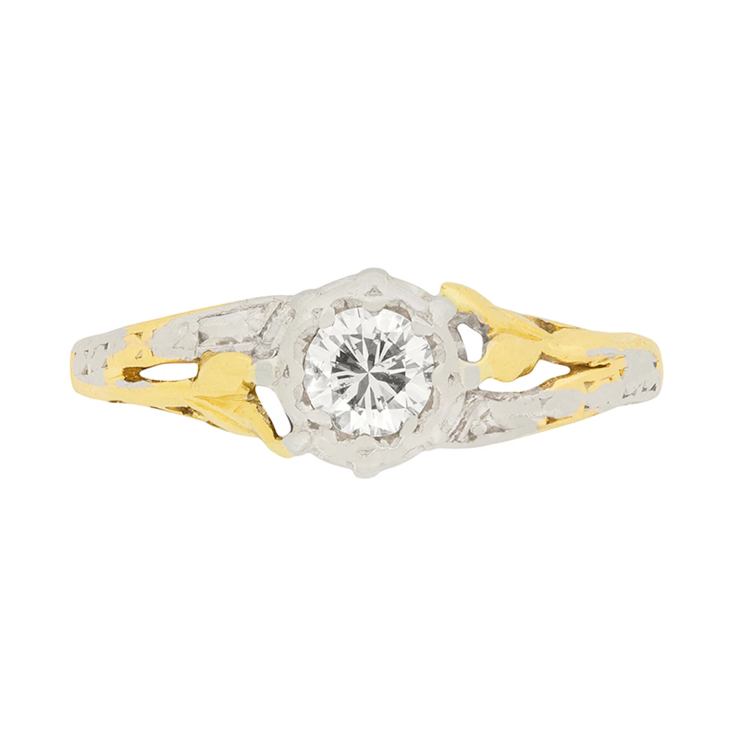 Vintage 0.40ct Diamond Solitaire Engagment Ring, c.1940s