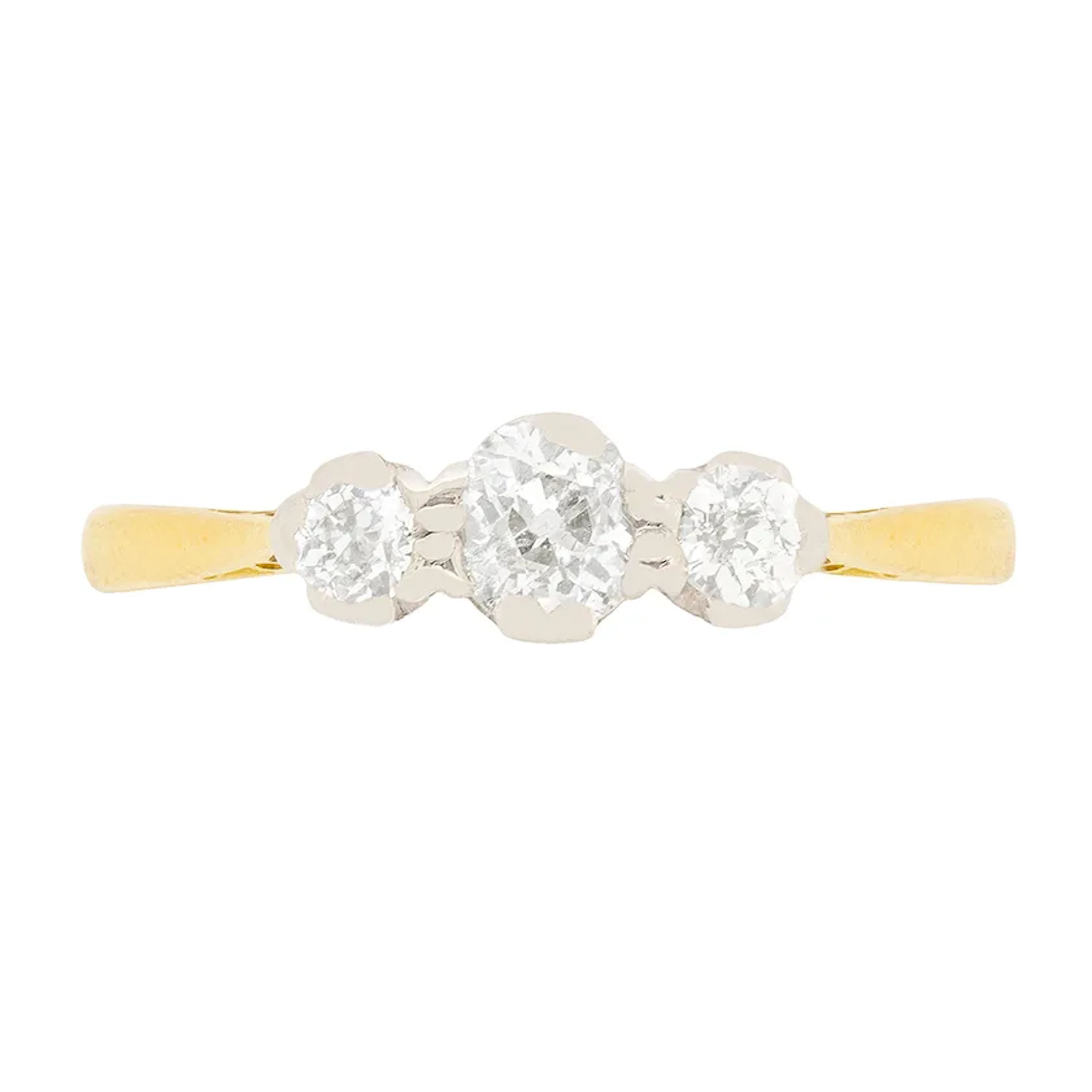 Victorian 0.75ct Diamond Three Stone Ring, c.1900s