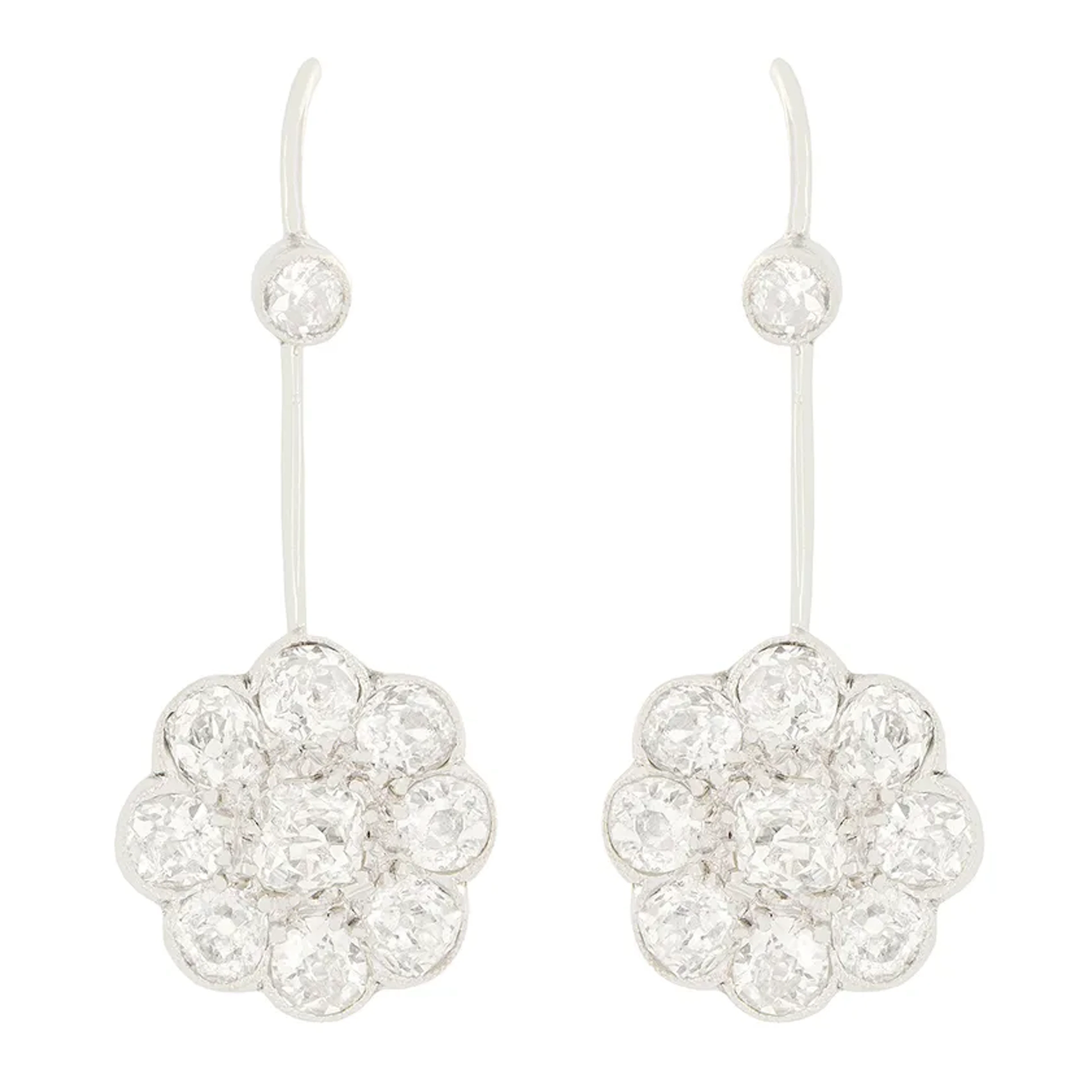 Art Deco 3.00ct Diamond Drop Earrings, c.1920s