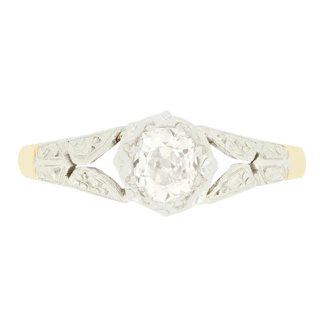Edwardian 0.35ct Diamond Solitaire Ring, c.1910s