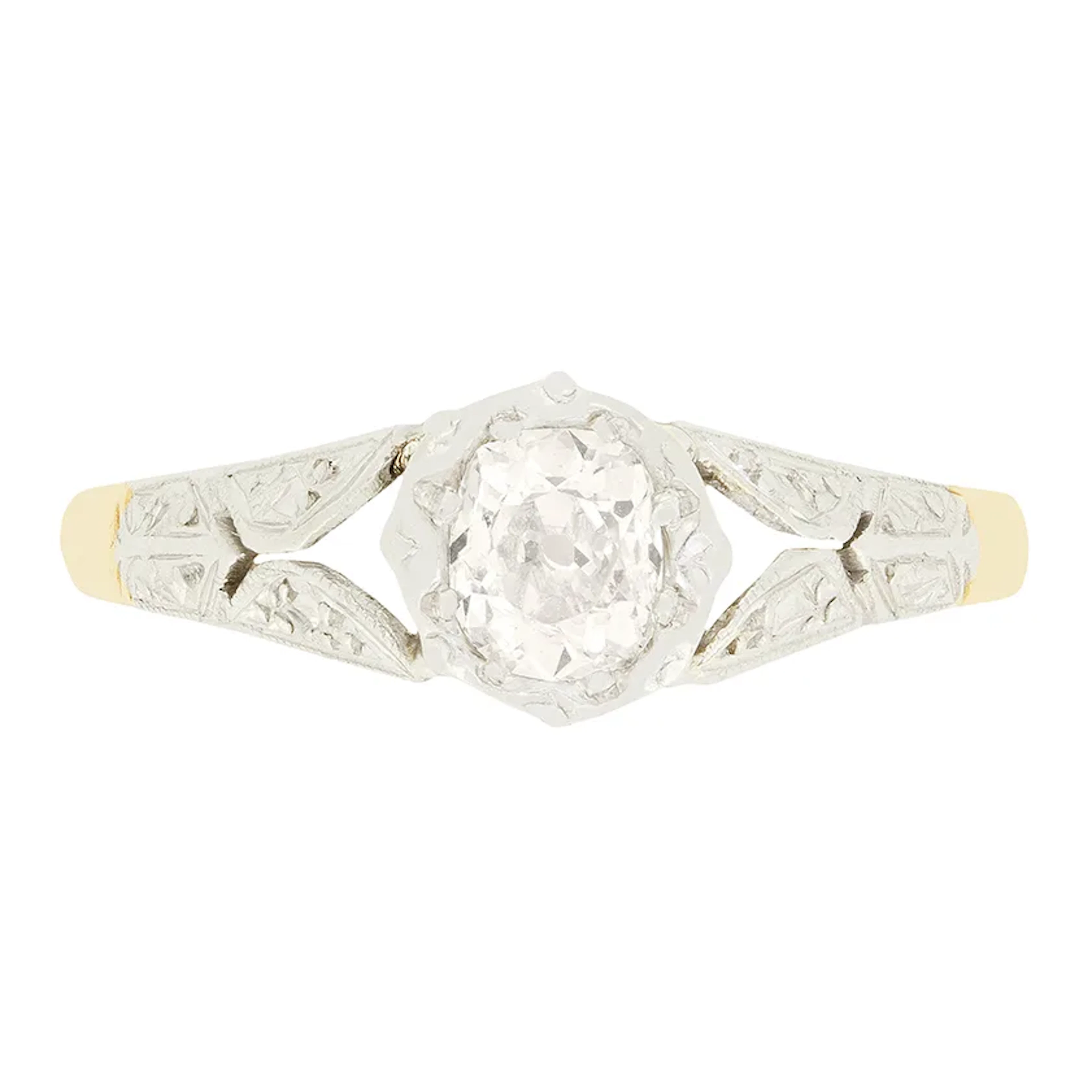 Edwardian 0.35ct Diamond Solitaire Ring, c.1910s