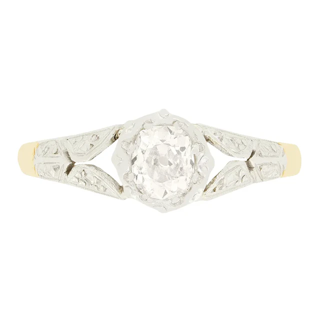 Edwardian 0.35ct Diamond Solitaire Ring, c.1910s