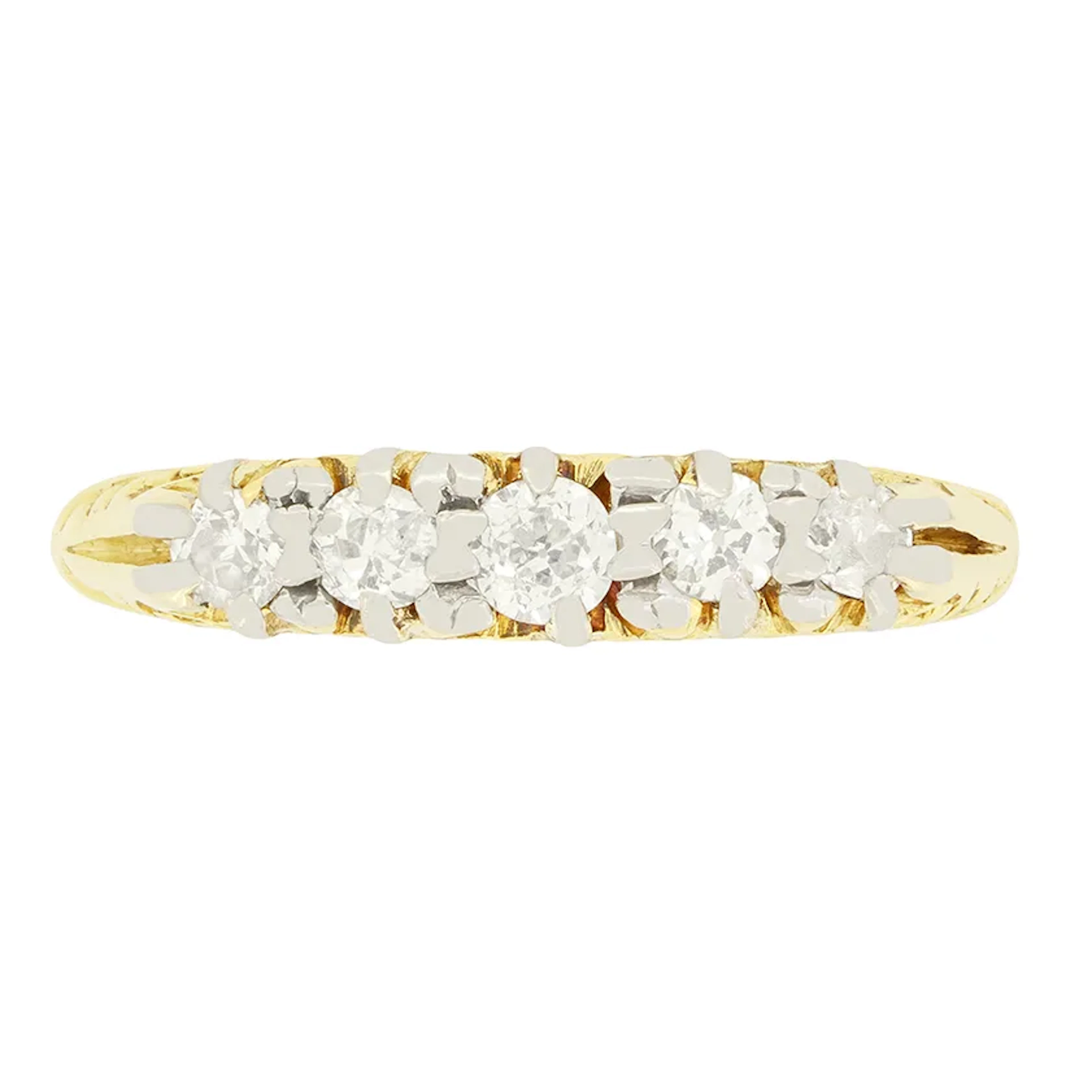 Victorian 0.70ct Diamond Five Stone Ring, c.1880s