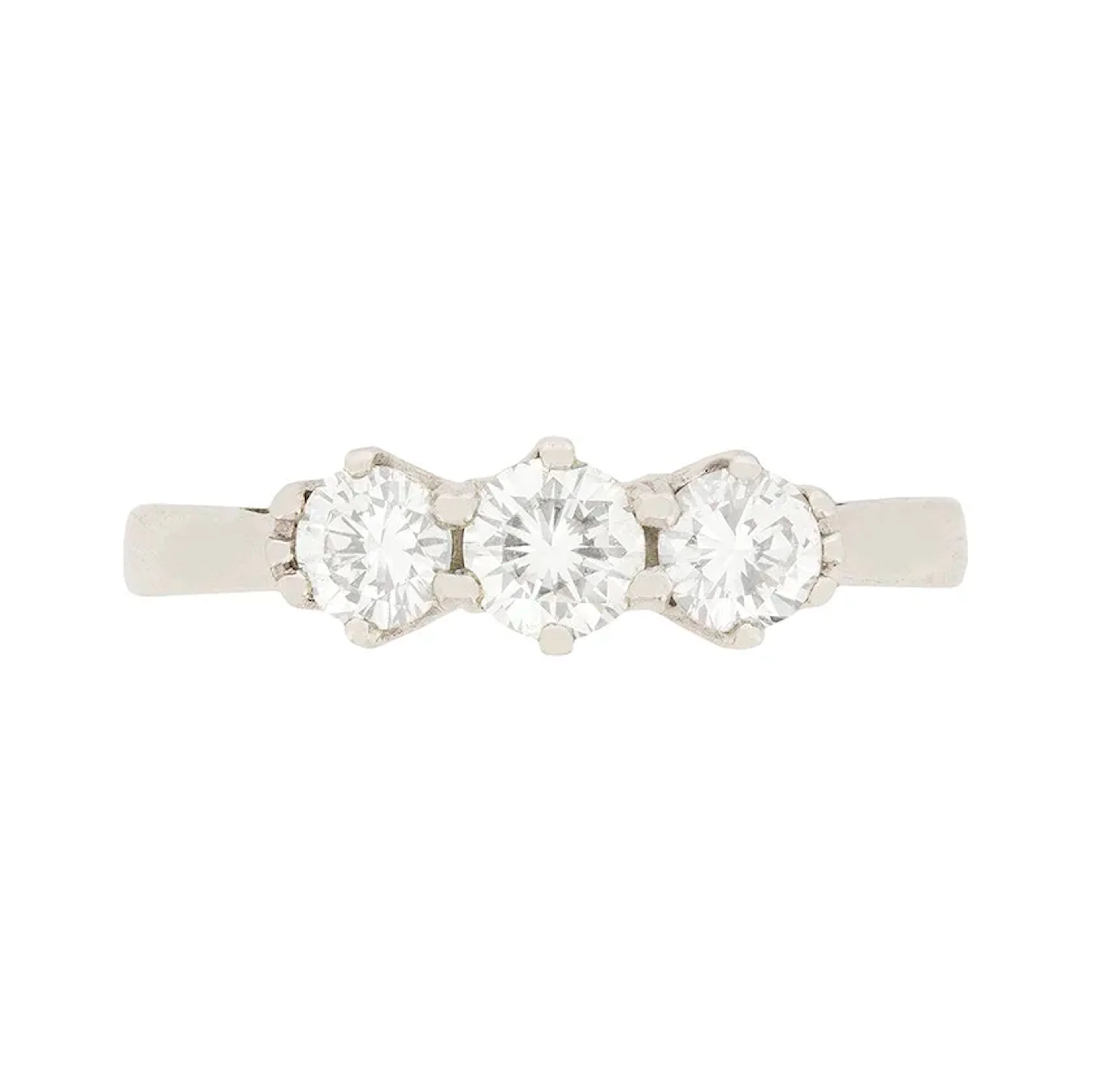 0.70 Carat Three Stone Round Brilliant Cut Diamond Engagement Ring