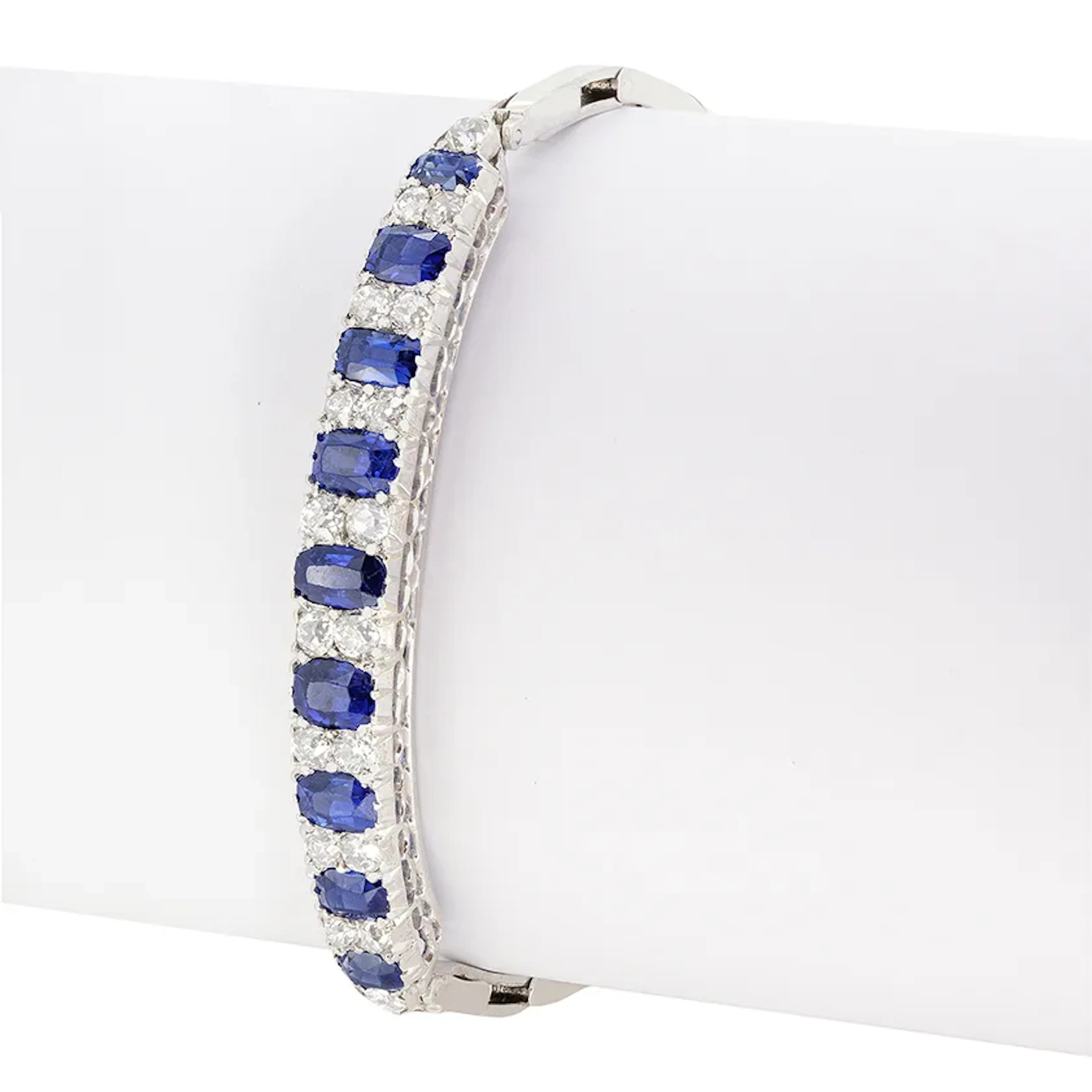 Victorian 4.30ct Sapphire and Diamond Bracelet, c.1880s