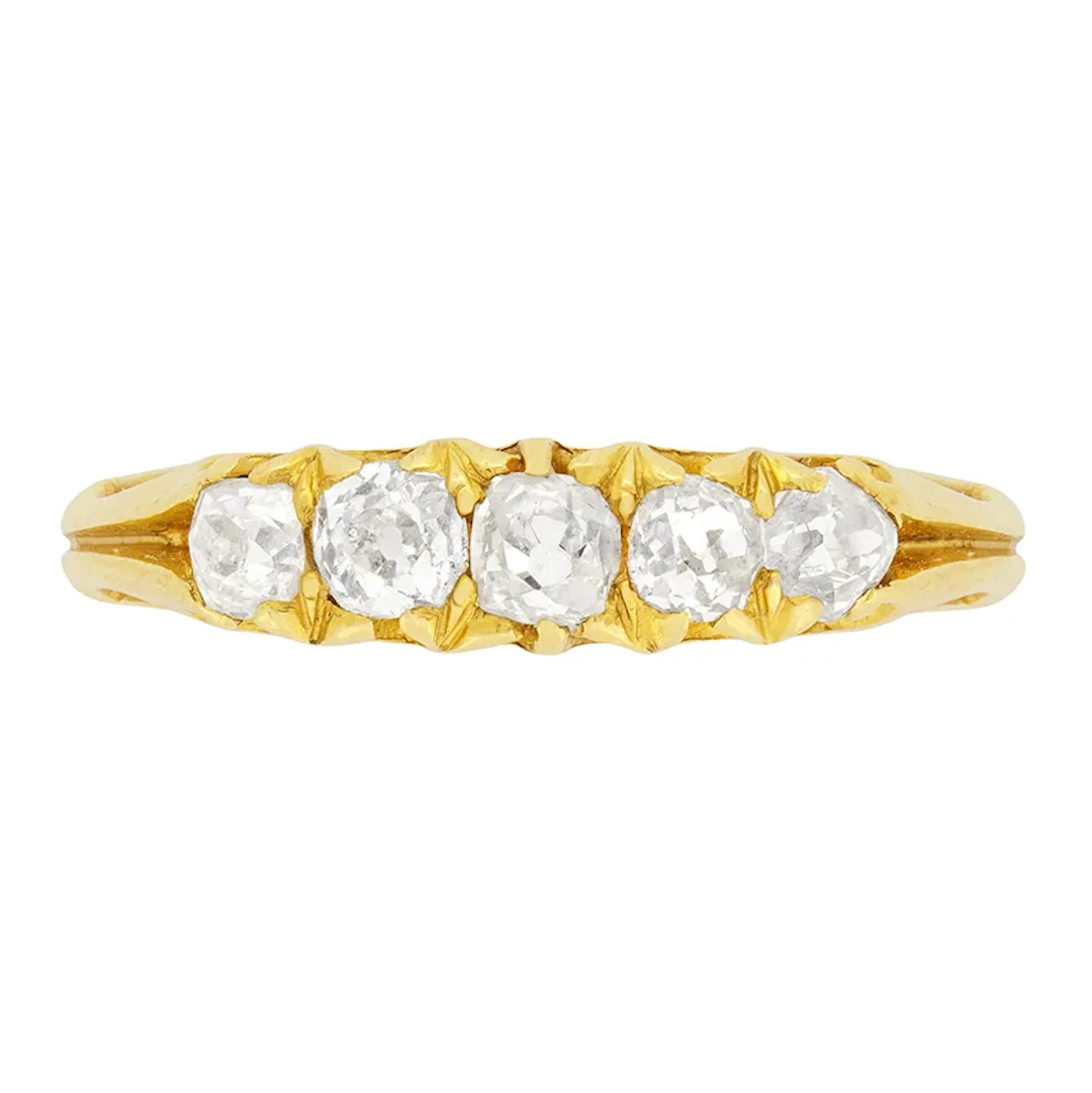 Victorian 0.75ct Diamond Five Stone Ring, c.1880s