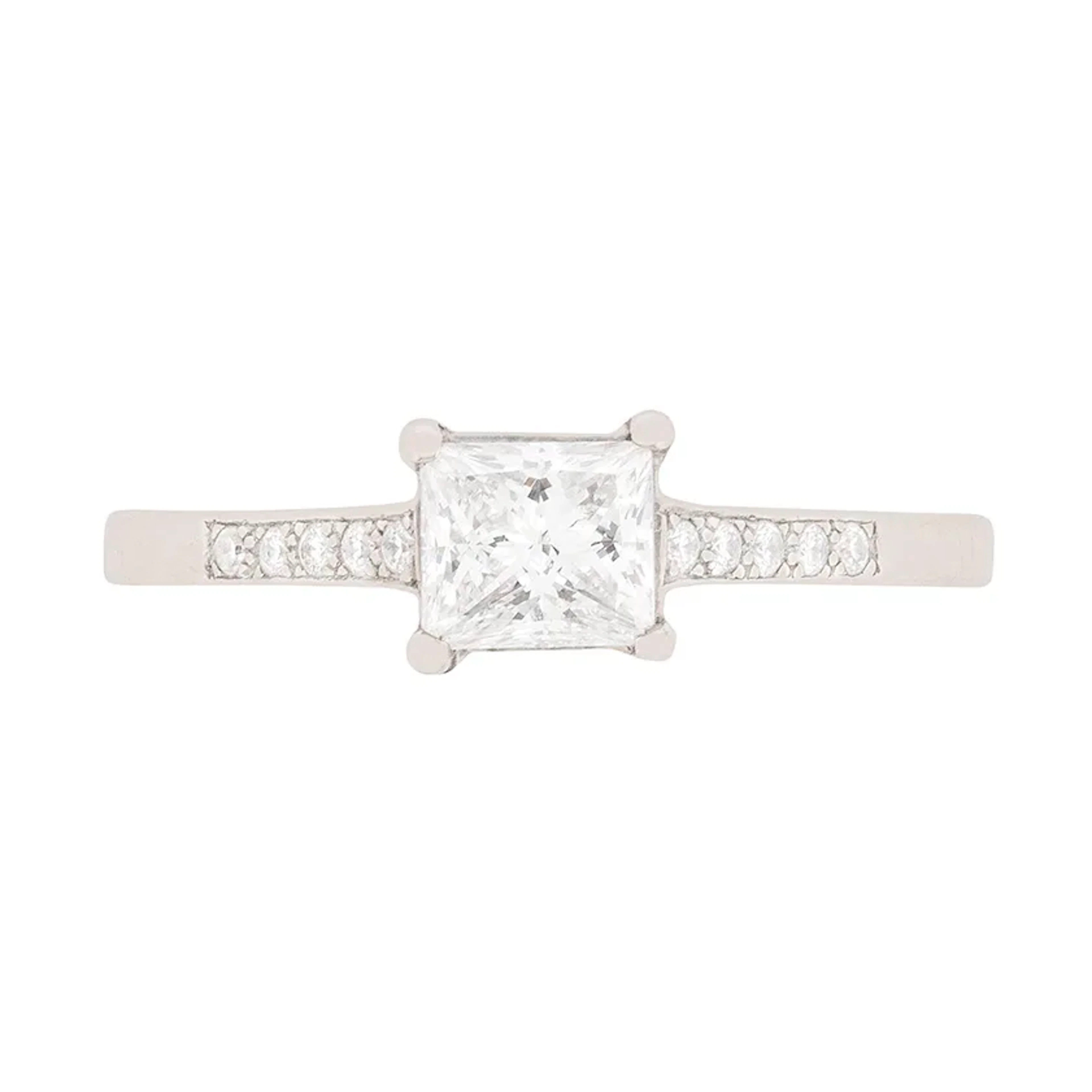 Contemporary 0.50ct Diamond Solitaire Engagement Ring with Set Shoulders