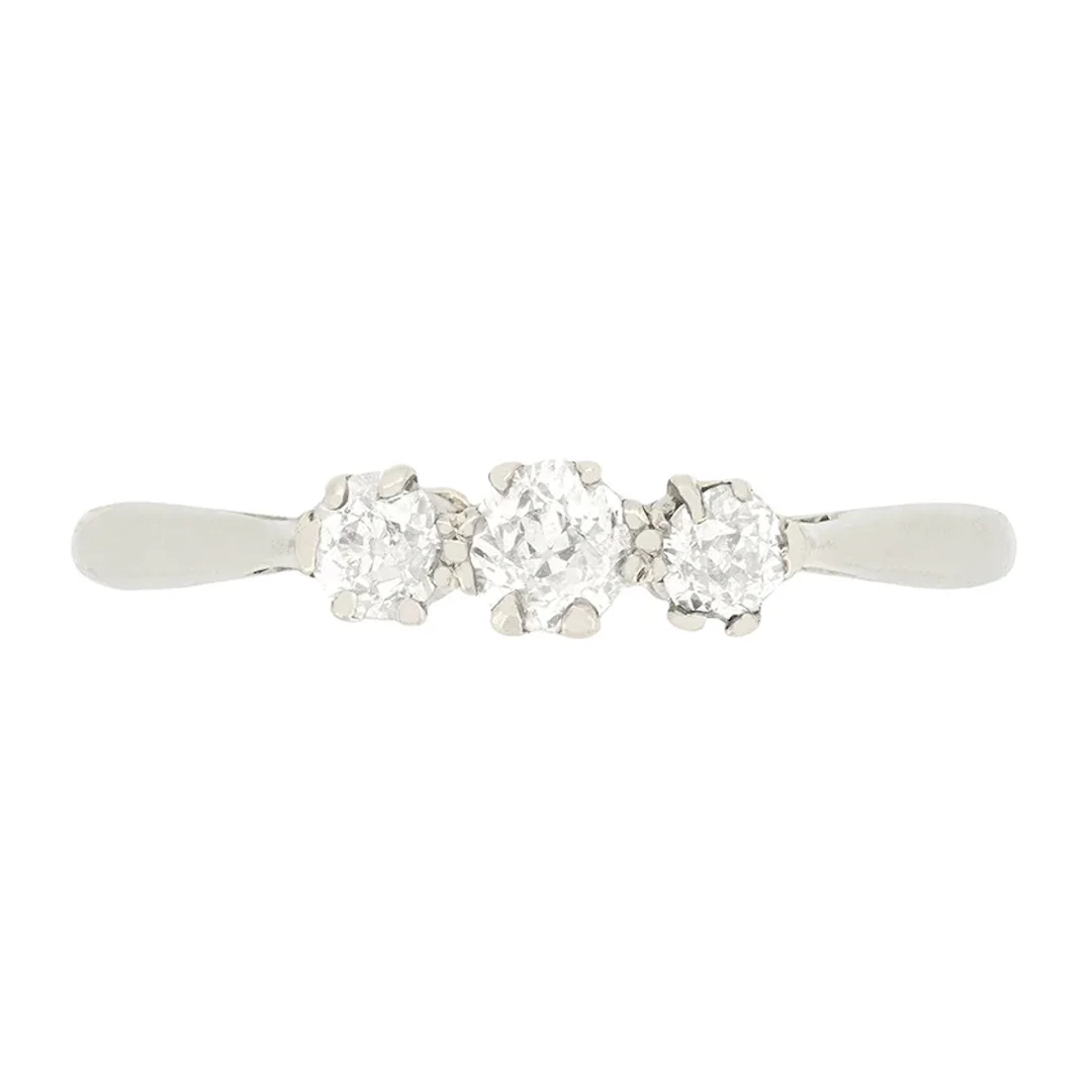 Art Deco 0.50ct Diamond Three Stone Ring, c.1920s