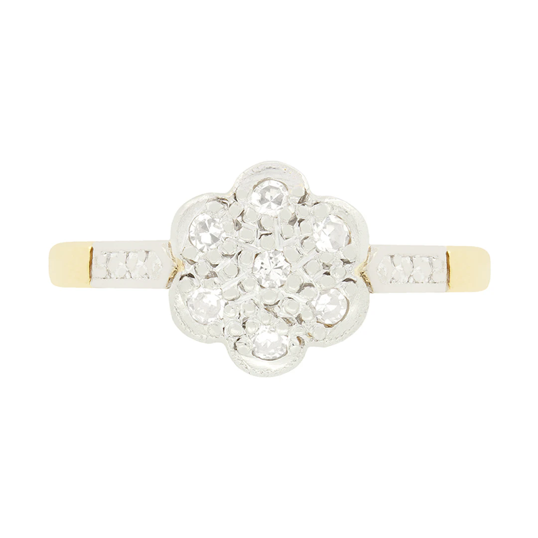 Vintage 0.07ct Diamond Daisy Cluster, c.1950s