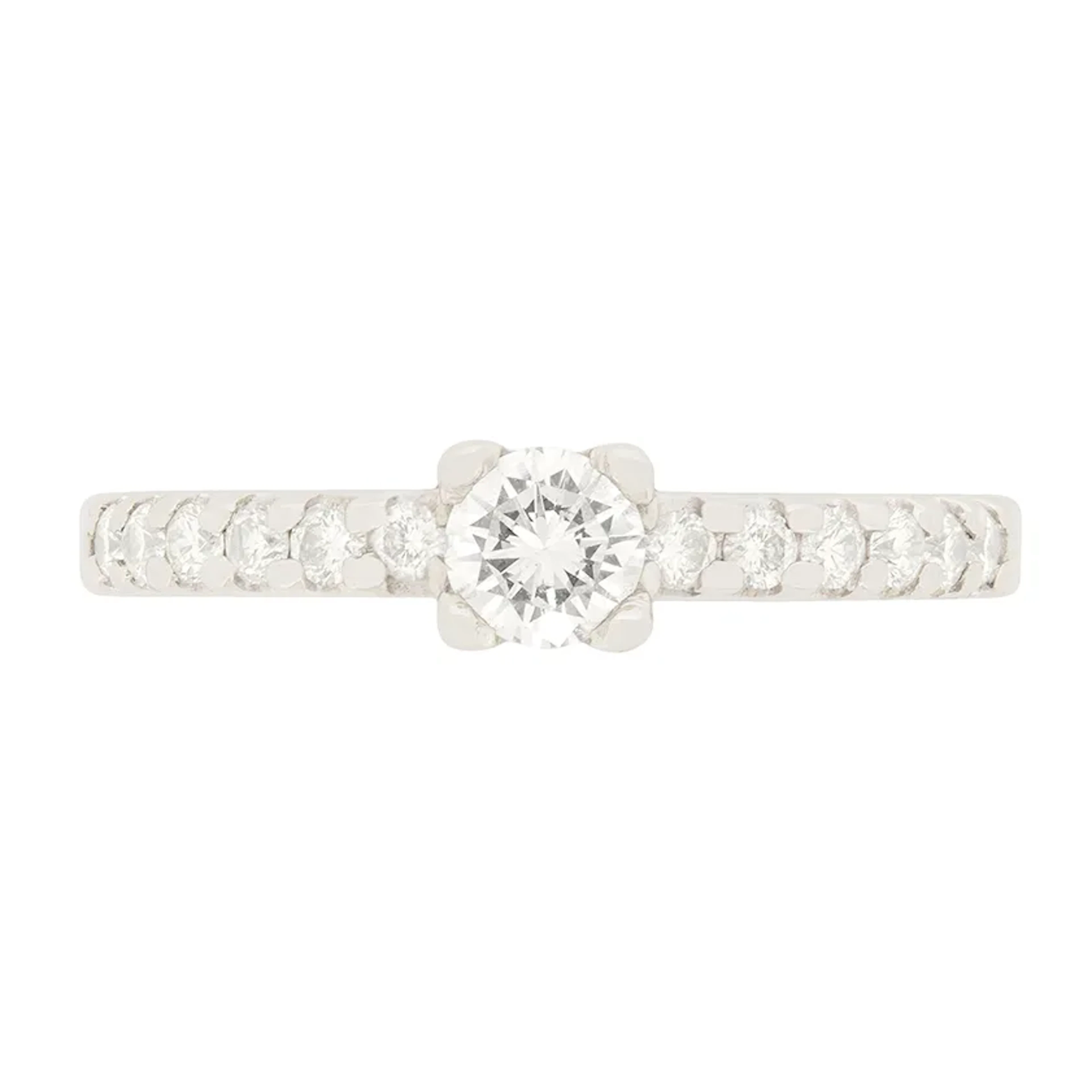 Contemporary 0.25ct Diamond Solitaire Engagement Ring with Set Shoulders