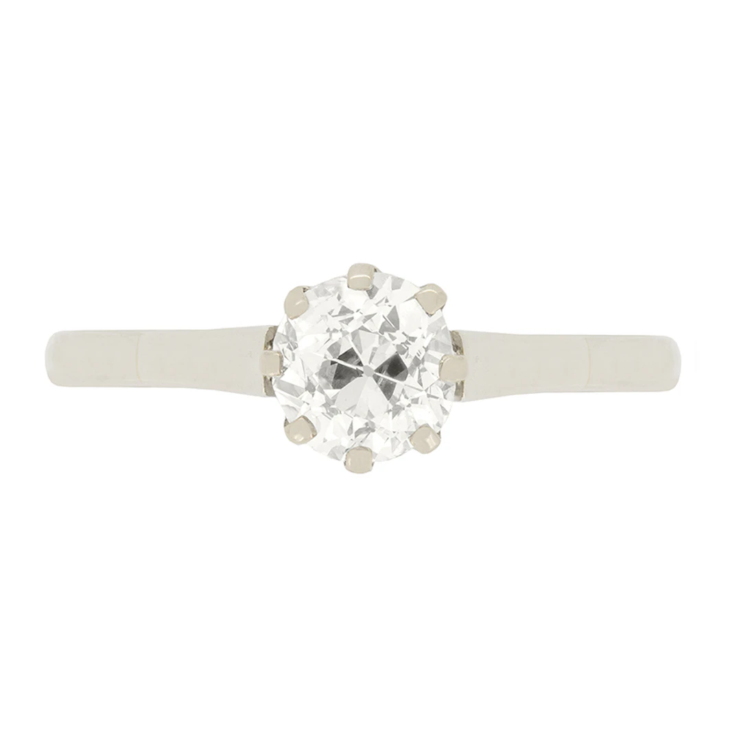 Art Deco 0.72ct Diamond Solitaire Ring, c.1920s