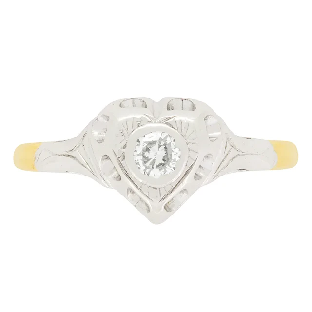 Late Art Deco 0.20ct Diamond Solitaire Ring, c.1930s
