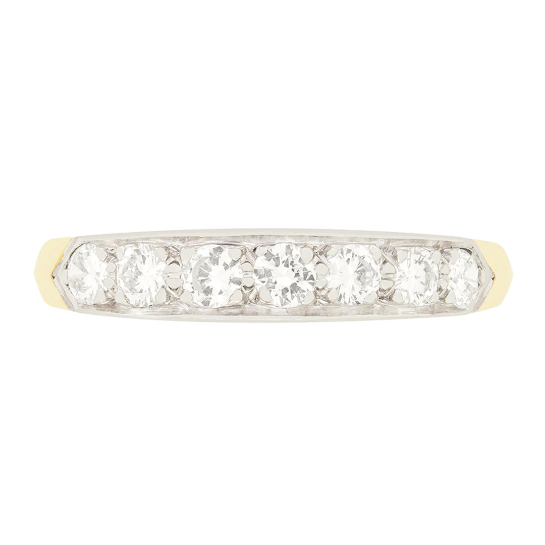 Vintage 0.70ct Diamond Half Eternity Ring, c.1960s