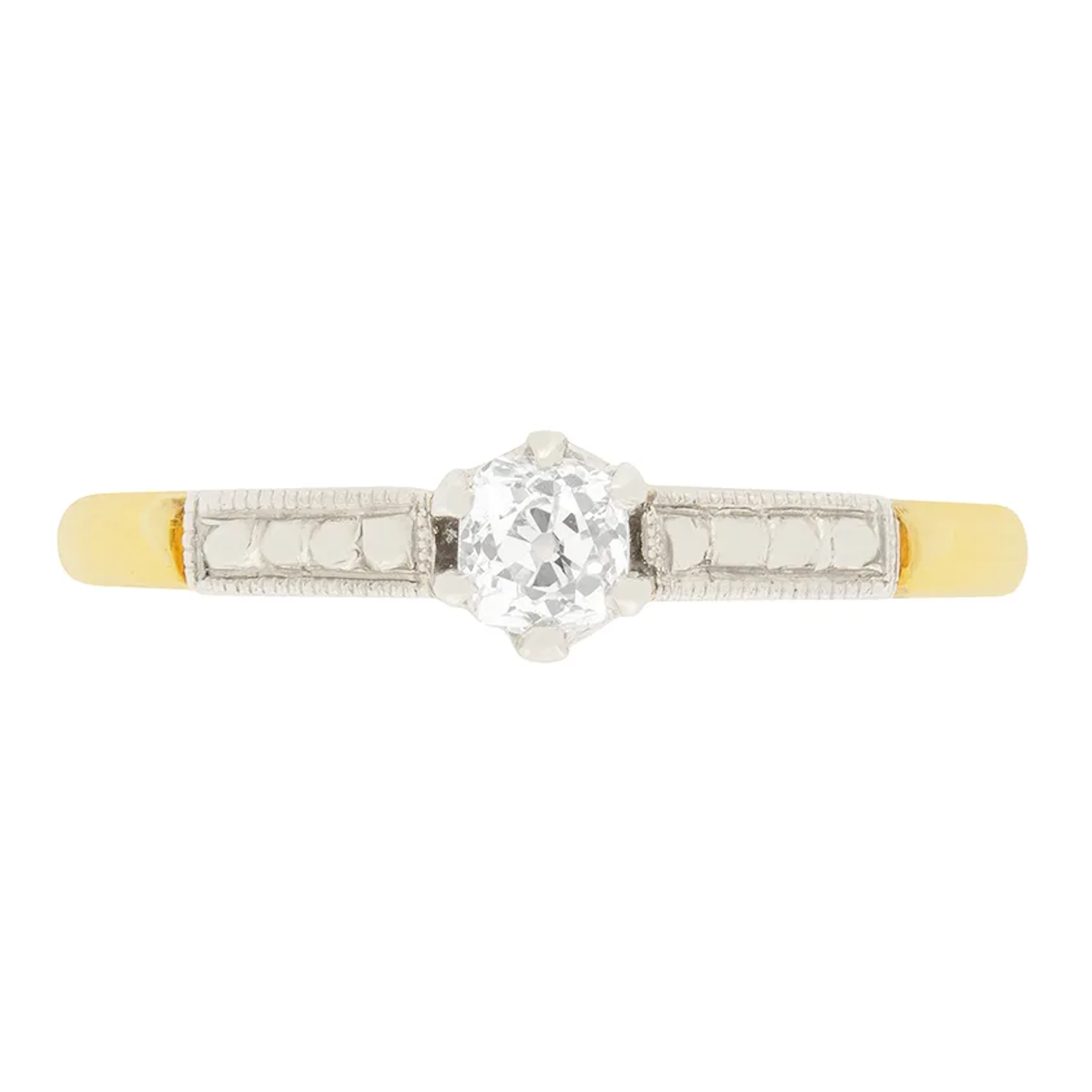 Edwardian 0.25ct Diamond Solitaire Engagement Ring, c.1910s