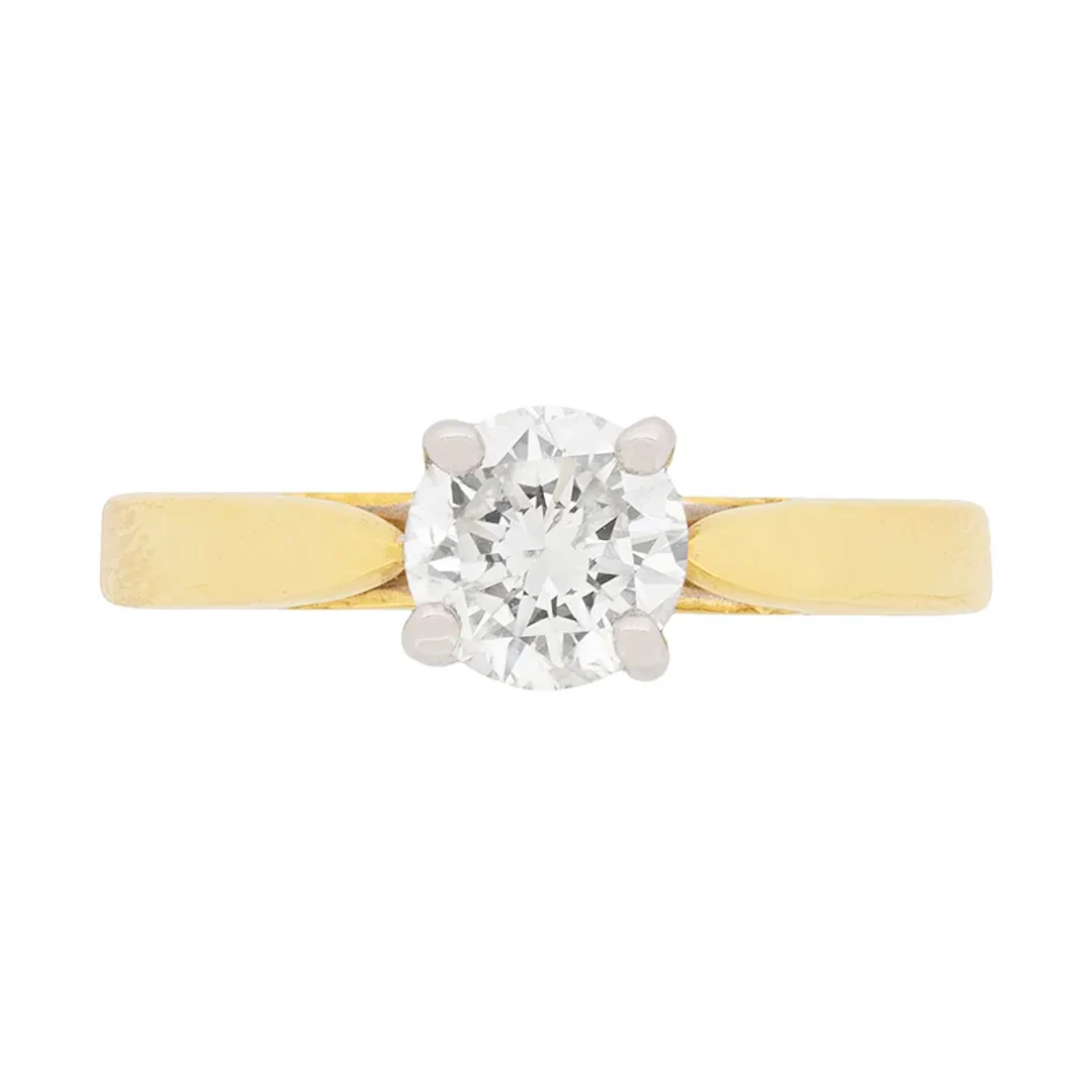 Contemporary 0.80ct Diamond Solitaire Engagement Ring