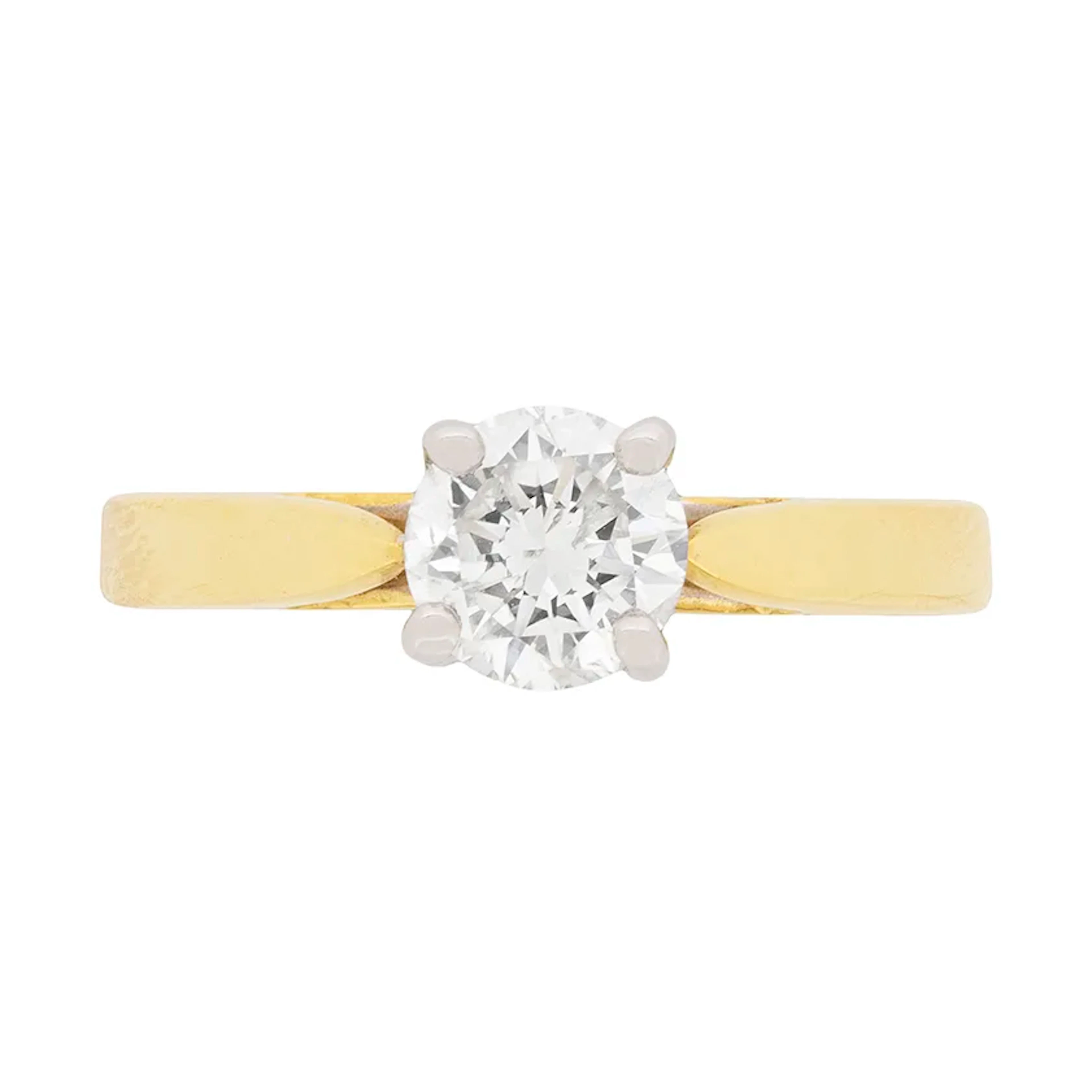 Contemporary 0.80ct Diamond Solitaire Engagement Ring