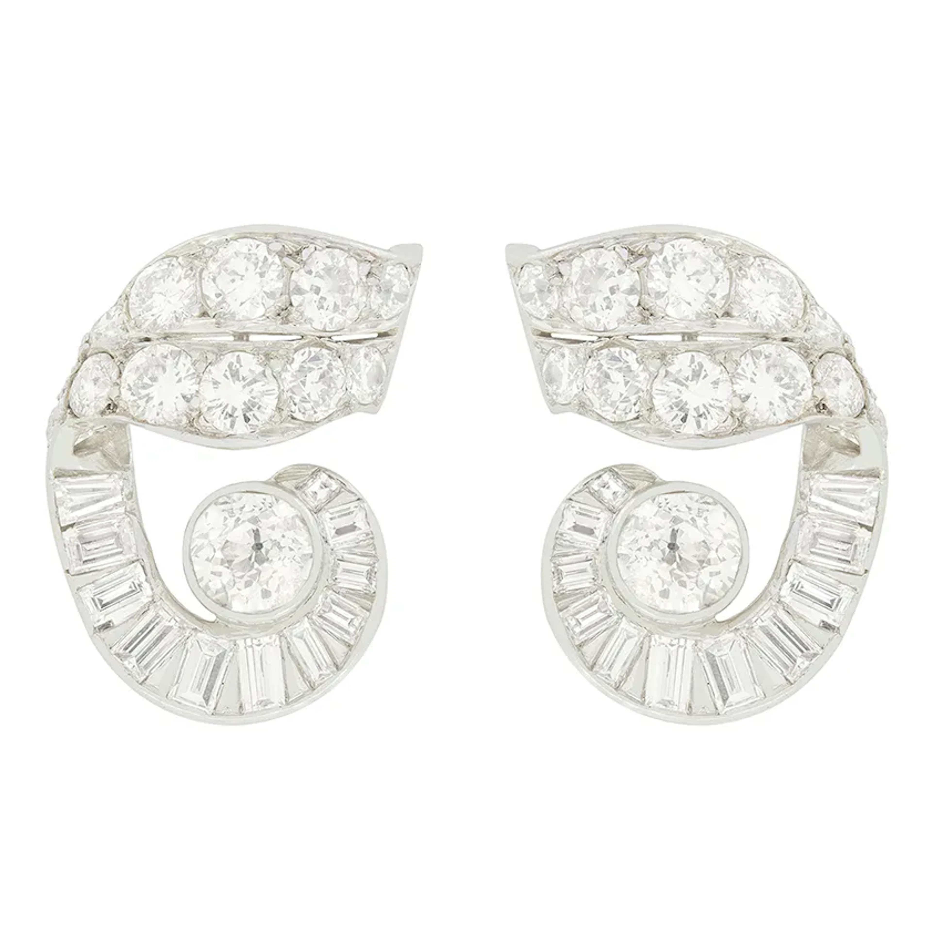 Art Deco 5.50ct Diamond Earrings, c.1920s