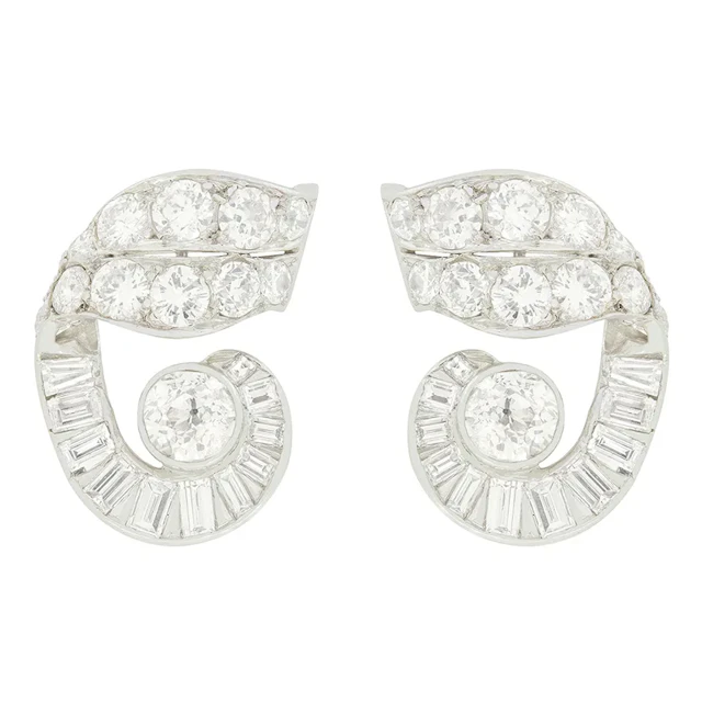 Art Deco 5.50ct Diamond Earrings, c.1920s