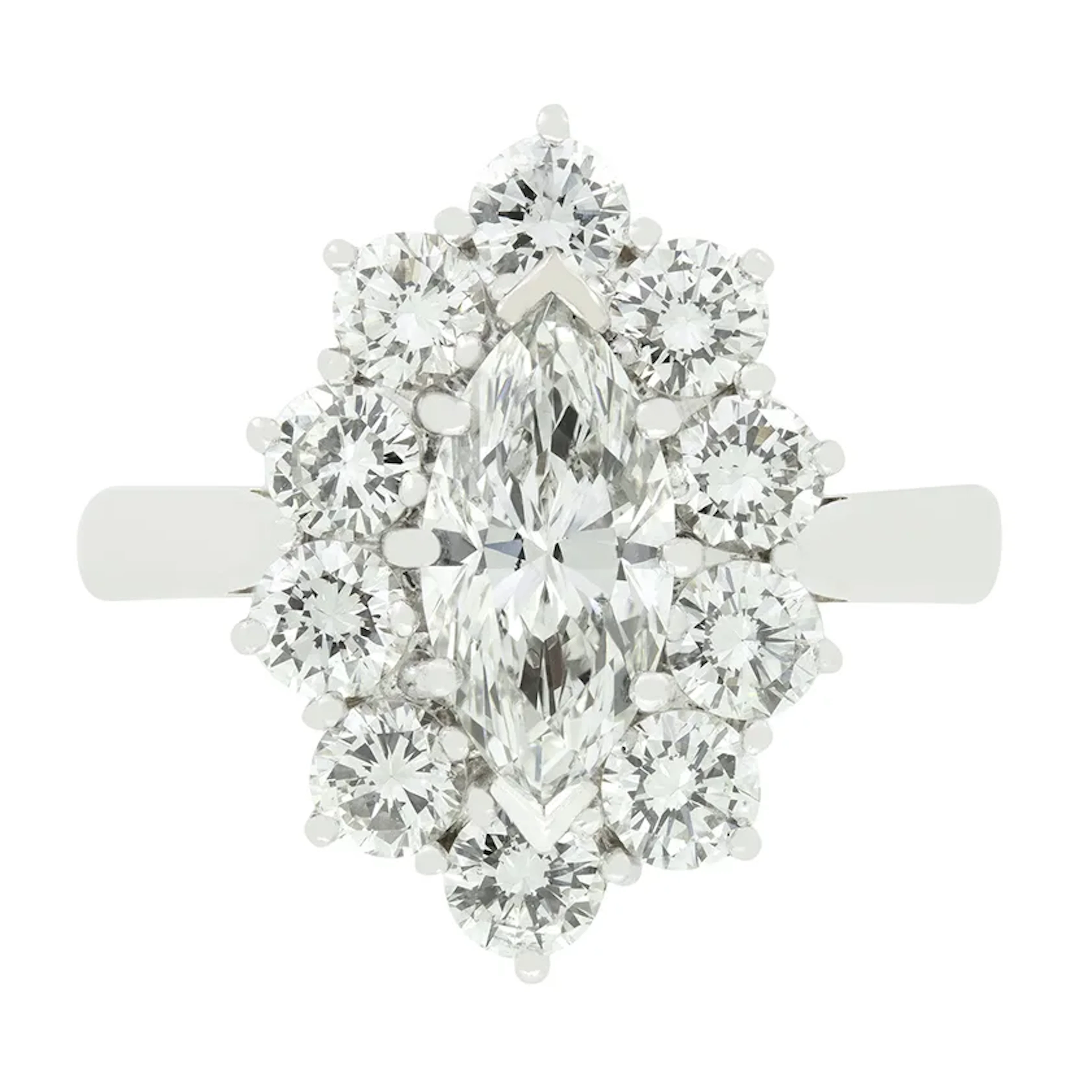 Vintage 2.54ct Diamond Cluster Ring, c.1984
