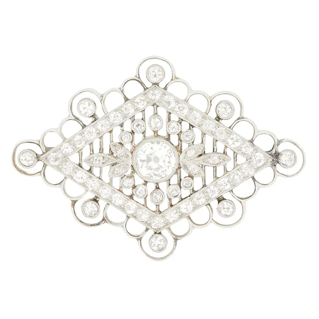 Art Deco 1.50ct Diamond Brooch, c.1920s