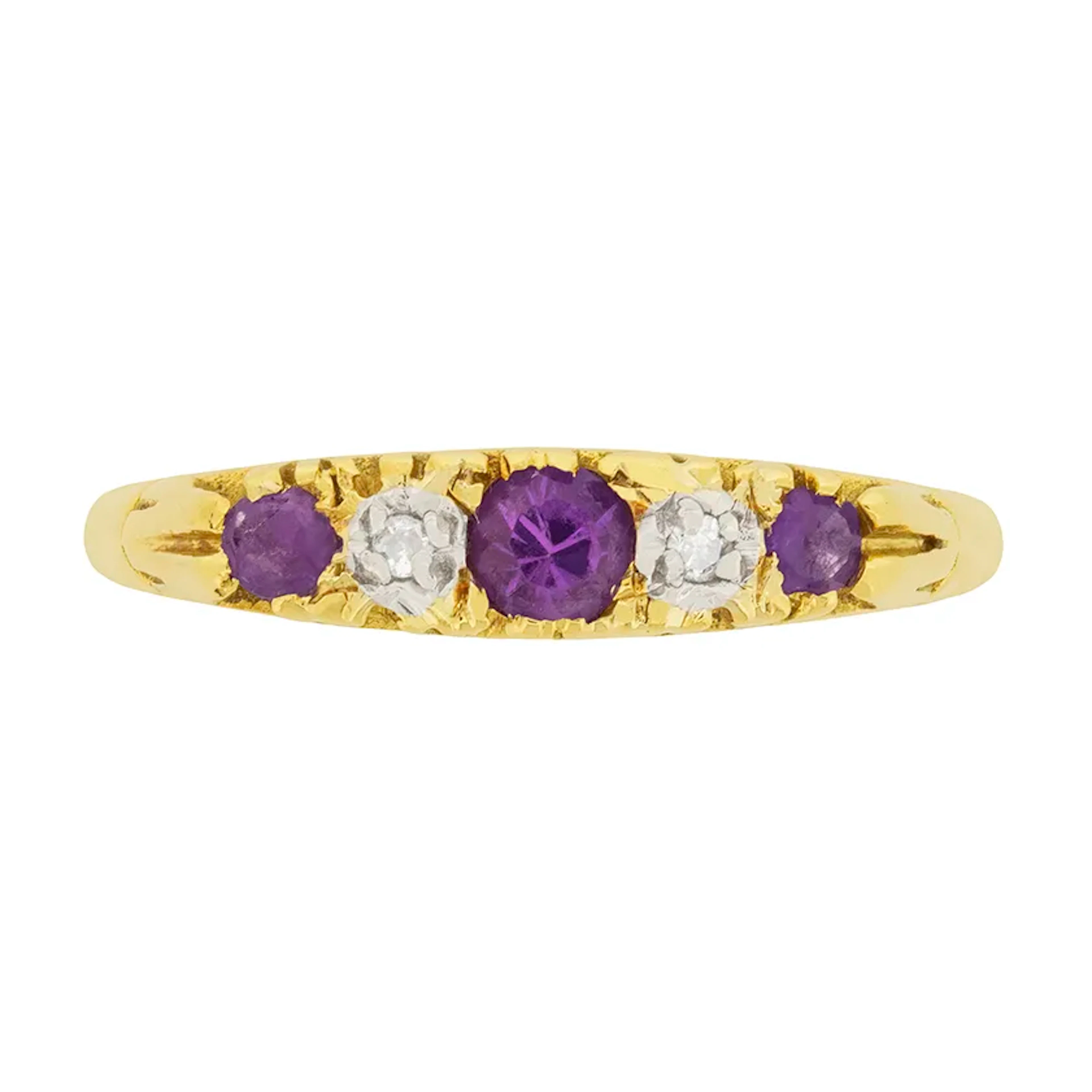 Vintage 0.40ct Amethyst and Diamond Ring, c.1975