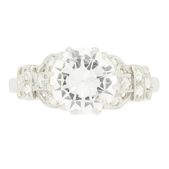 Art Deco 1.70ct Diamond Solitaire Ring, c.1930s