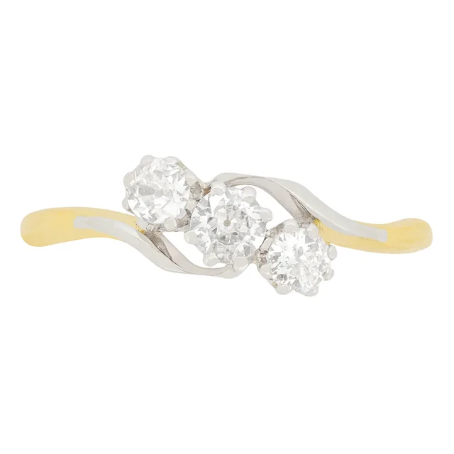 Edwardian 0.65ct Diamond Twist Ring, c.1910s